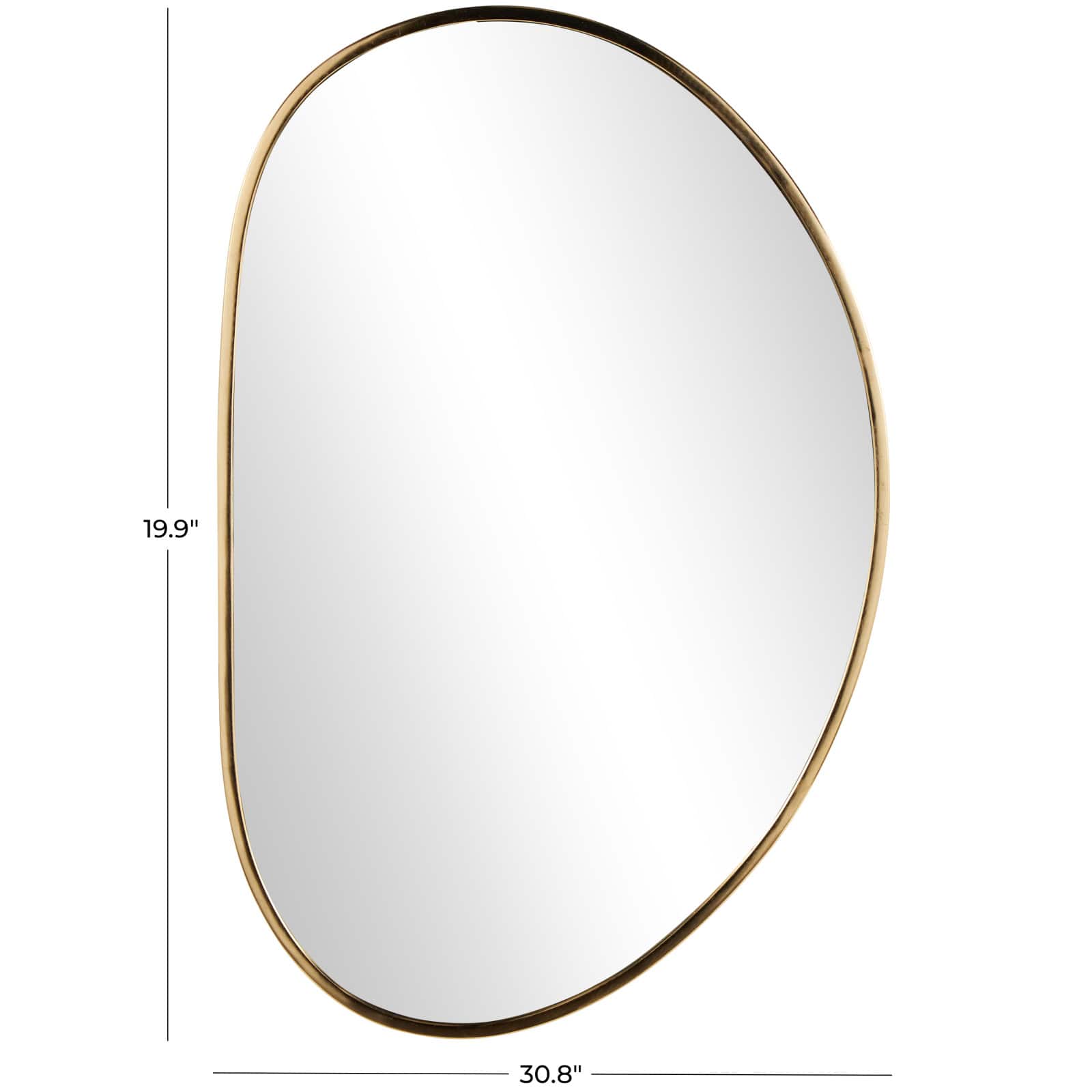 31" x 20" Gold Metal Oval Minimalistic Room Wall Mirror