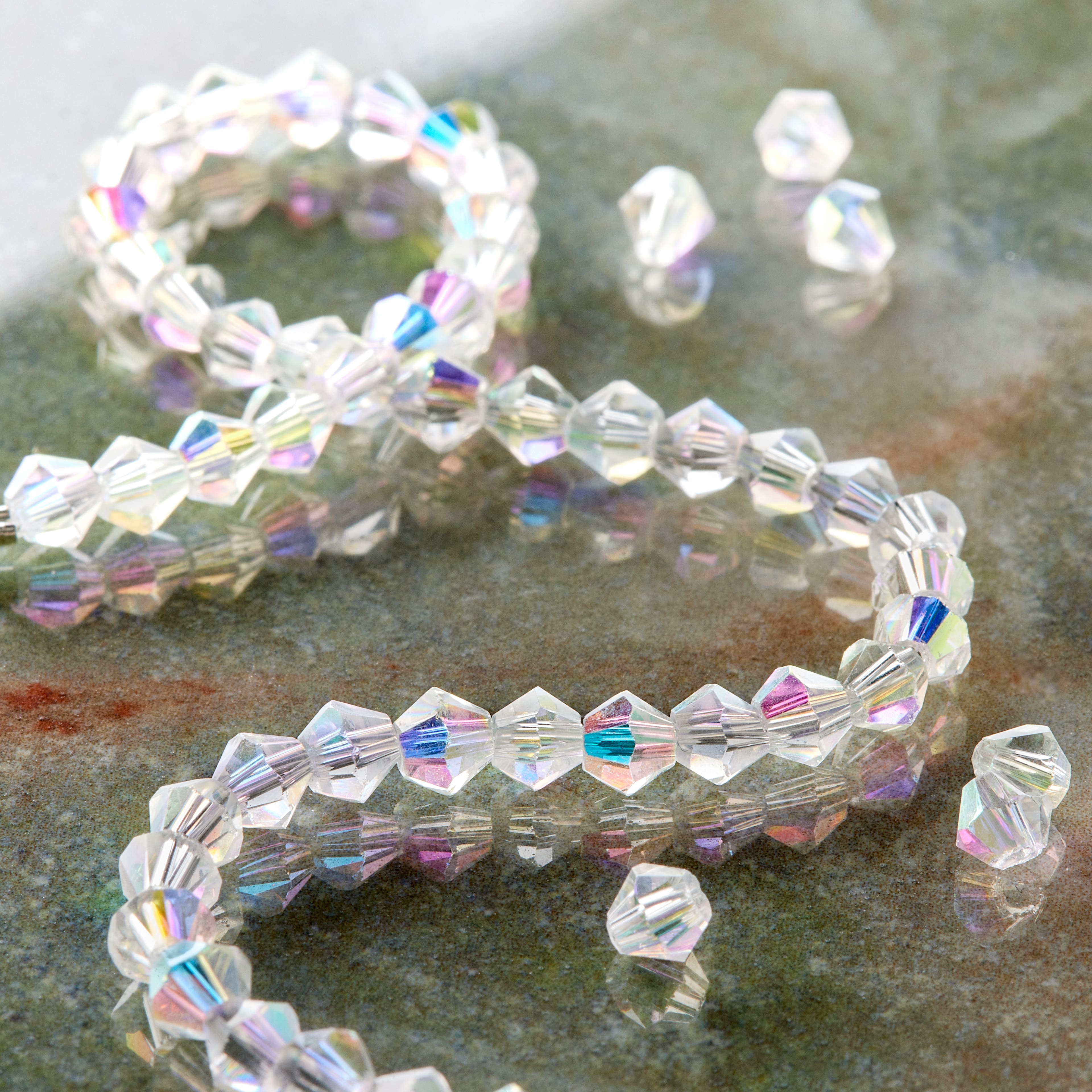 Crystal Faceted Glass Bicone Beads, 4mm by Bead Landing&#x2122;