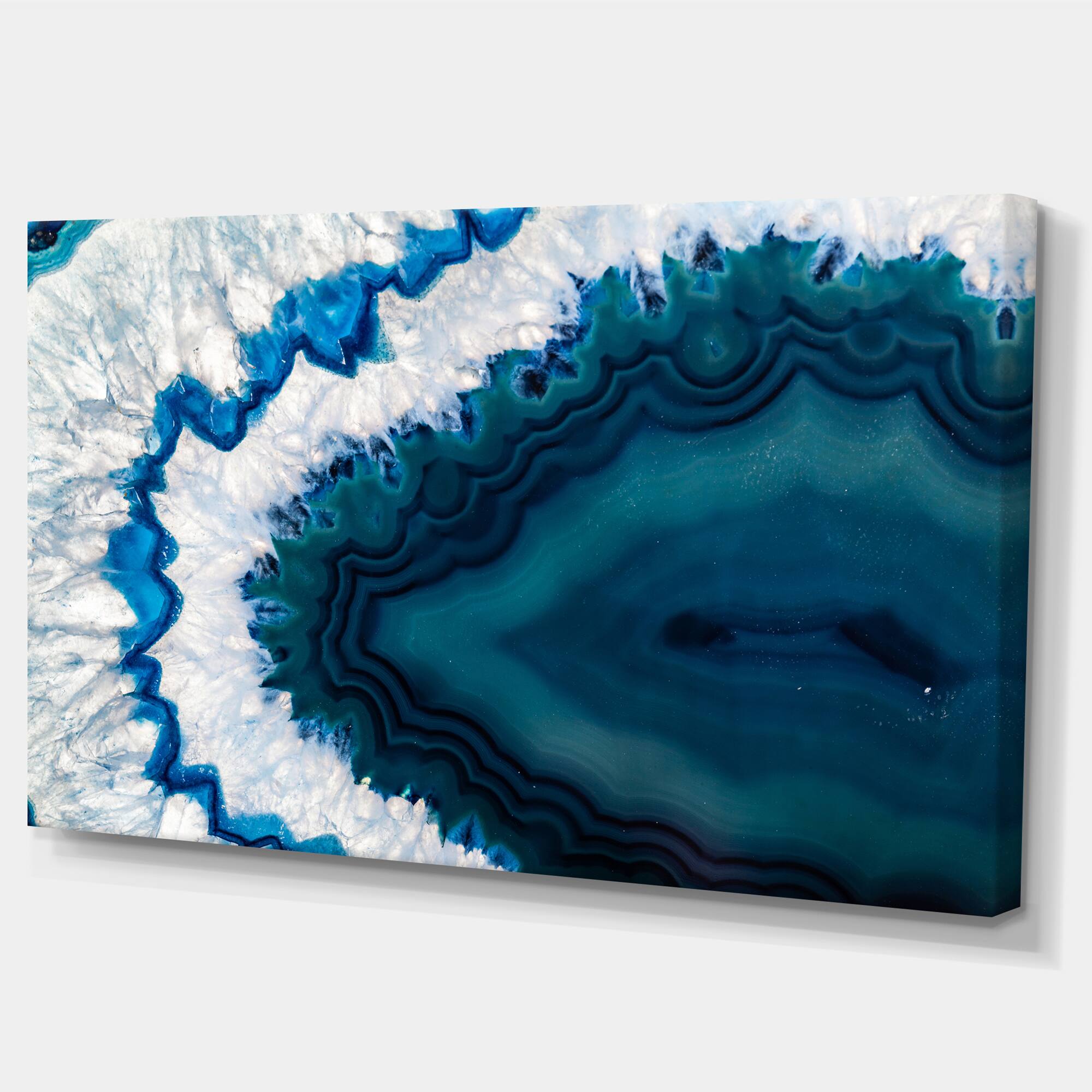 Designart - Blue Brazilian Geode - Abstract Canvas Wall Art Print