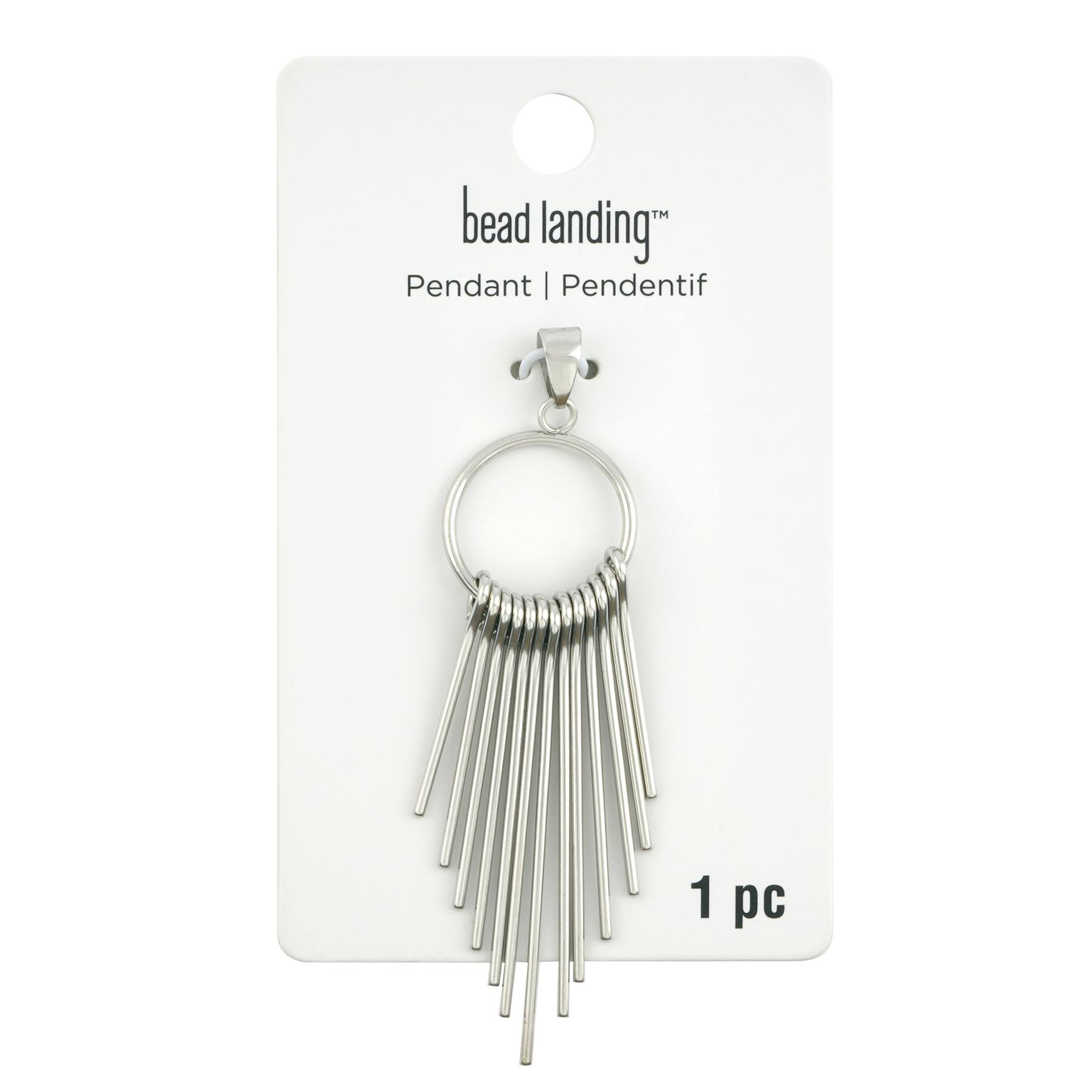 Rhodium Metal Tassel Pendant by Bead Landing™