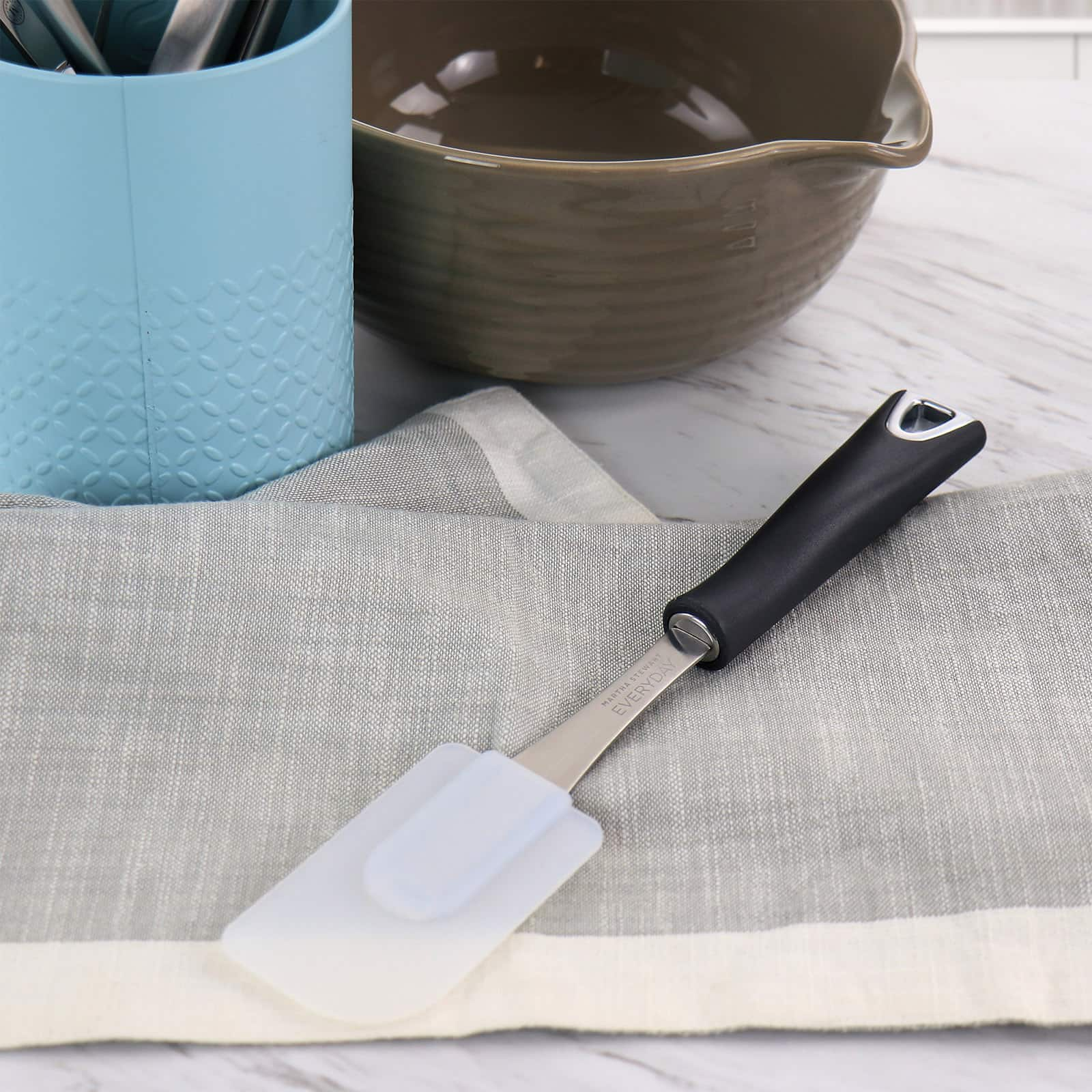 Martha Stewart Everyday Gray Silicone Kitchen Scraper Utensil