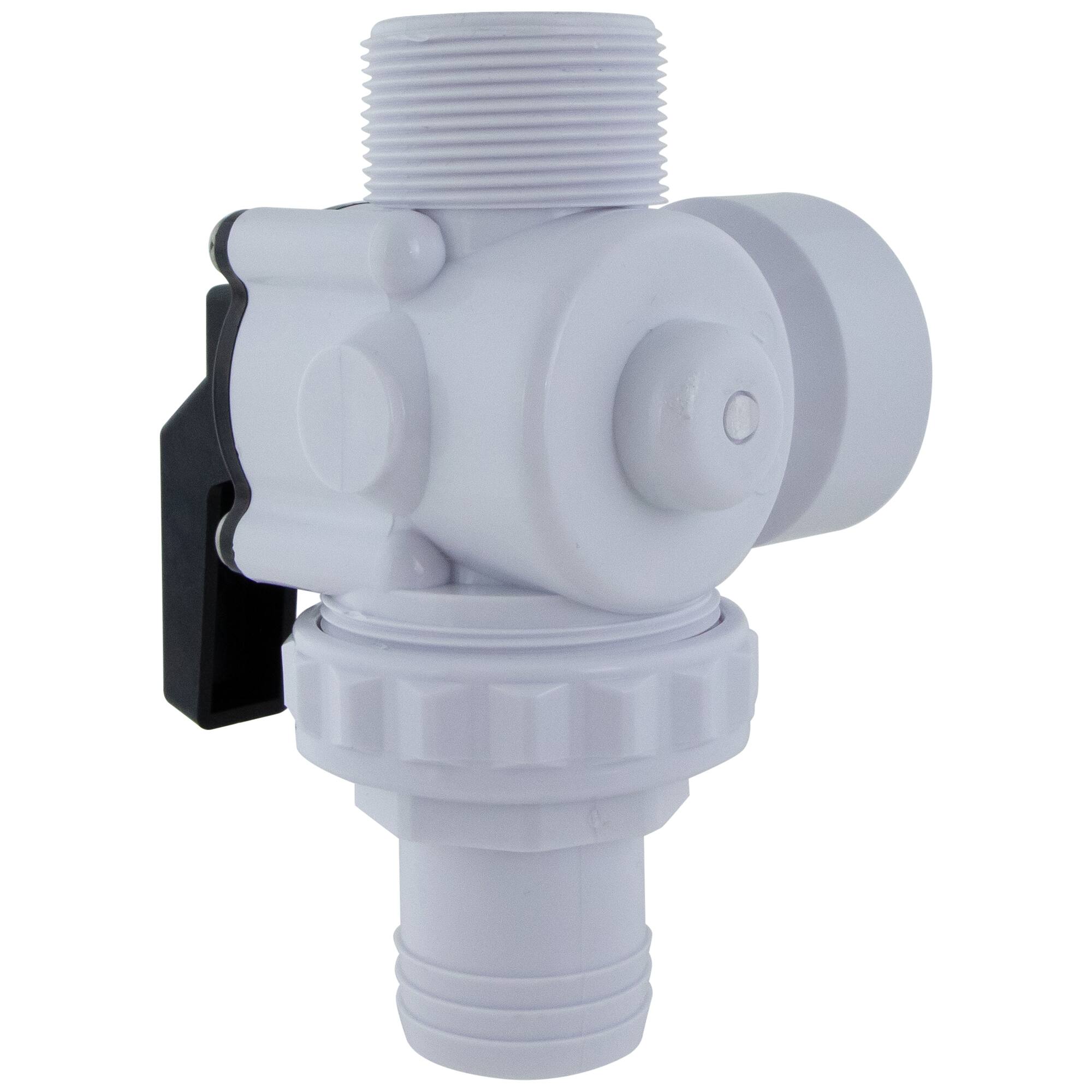 Swim Central 6.25" White HydroTools Swimming Pool & Spa Standard Left Outlet 3-Way Ball Valve