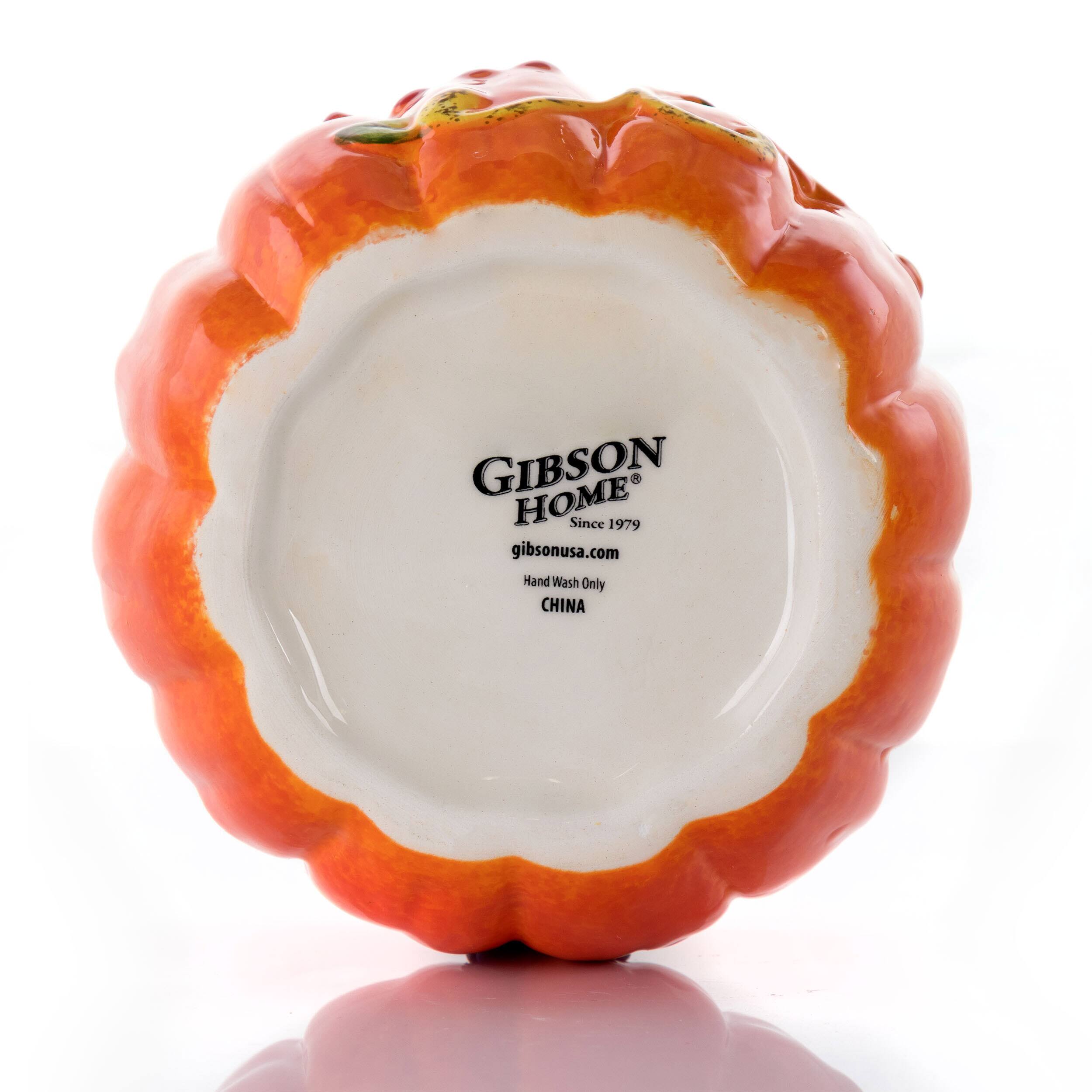 Gibson Home® Orange Stoneware Pumpkin Cookie Jar with Lid