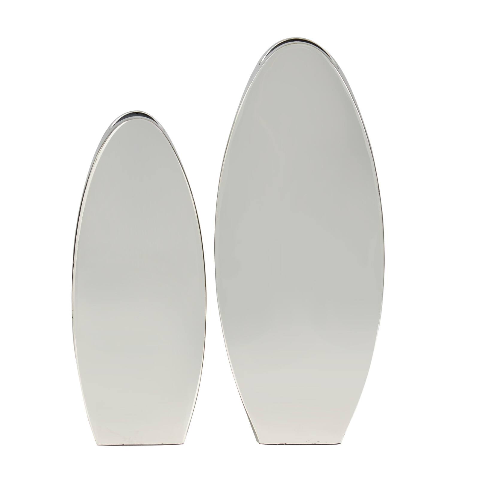 Silver Stainless Steel Vase with a Sleek Mirror Finish Set