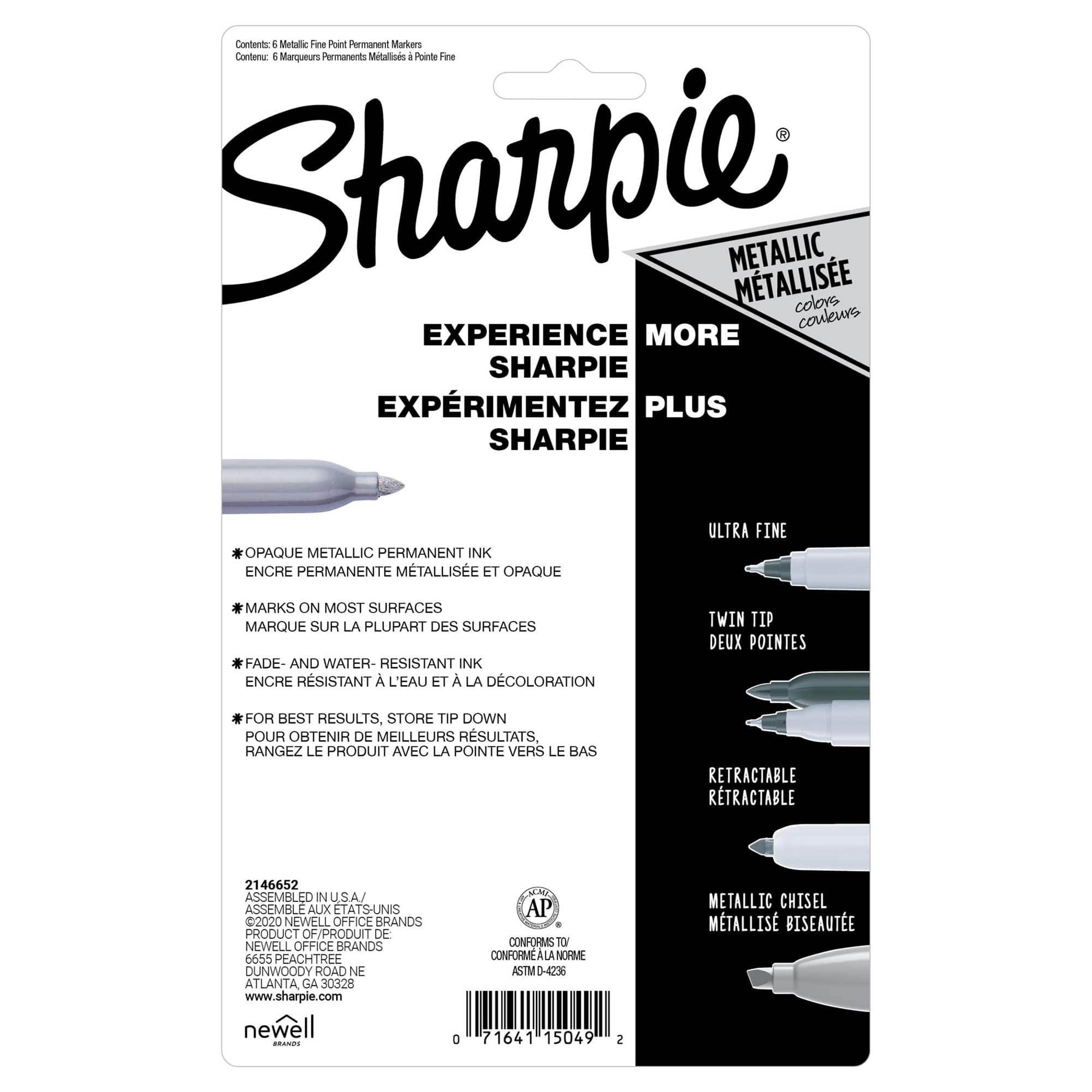 6 Packs: 6 ct. (36 total) Sharpie® Fine Point Metallic Permanent Markers