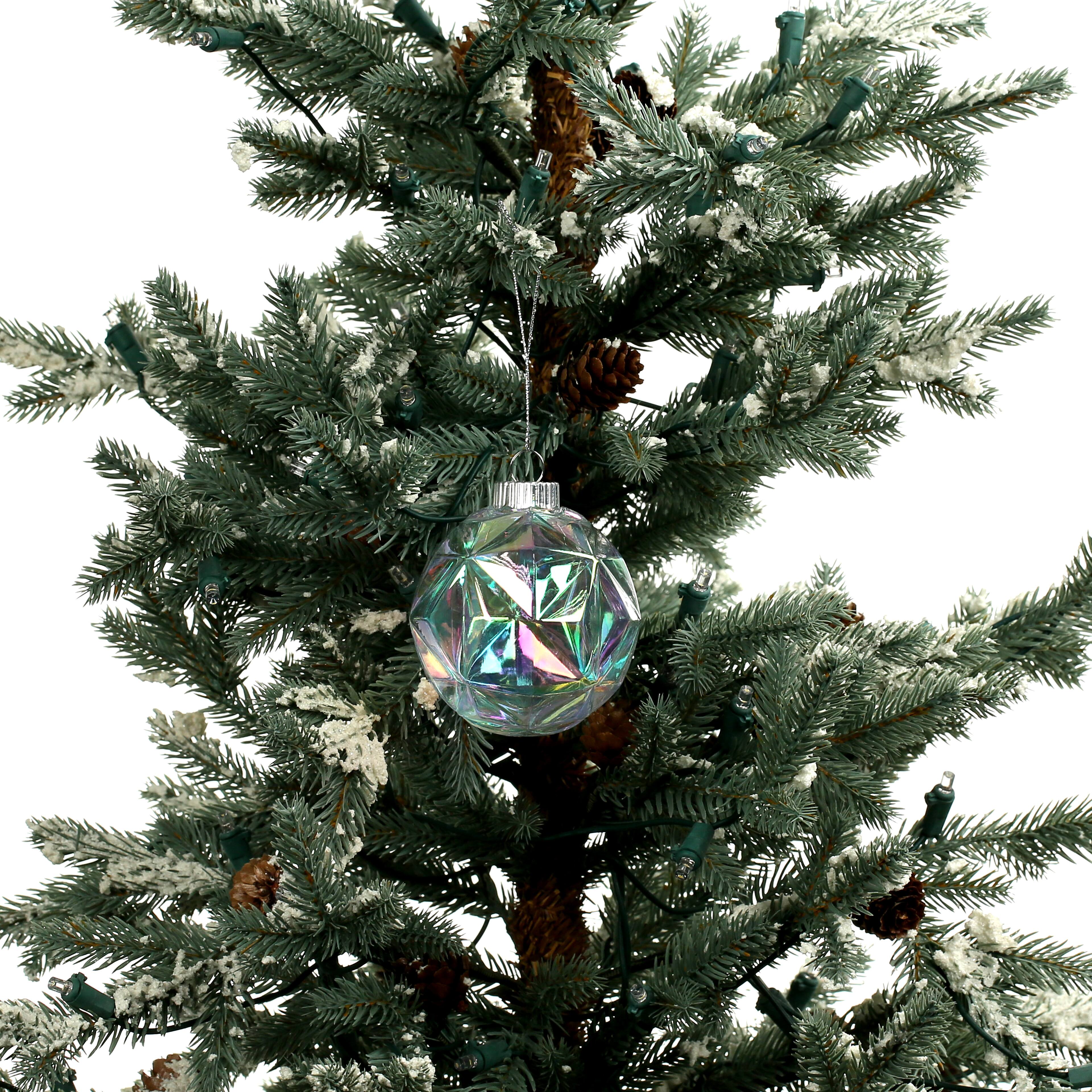 3.25&#x22; Clear Iridescent DIY Plastic Prism Ball Ornament by Make Market&#xAE;