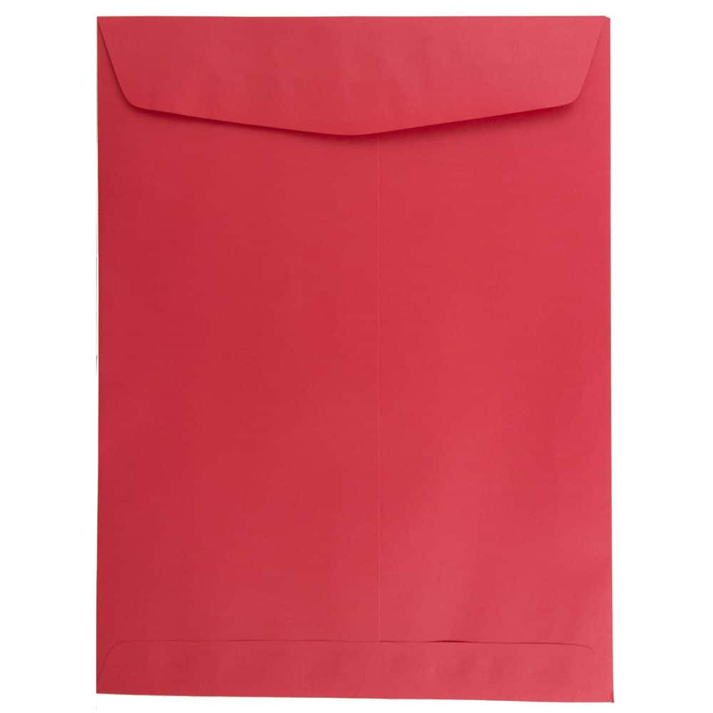 JAM Paper 9&#x22; x 12&#x22; Red Recycled Open End Envelopes, 25ct.