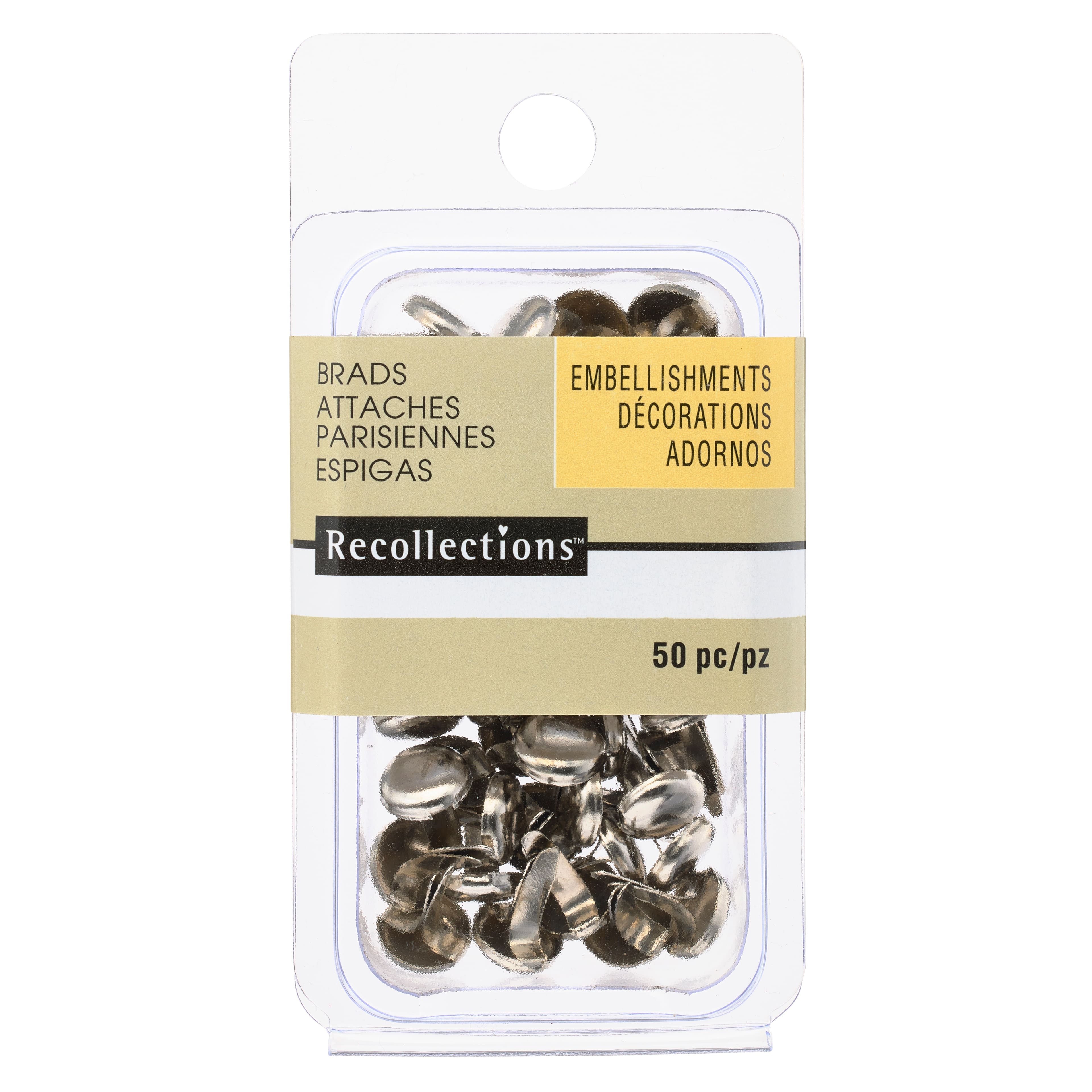 12 Packs: 50 ct. (600 total) Silver Circular Brads by Recollections&#x2122;