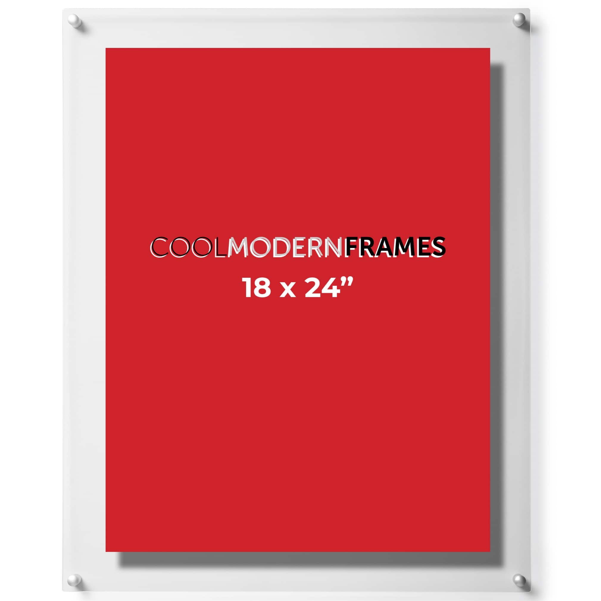 Cool Modern Frames Clear Acrylic Float Frame with Silver Hardware