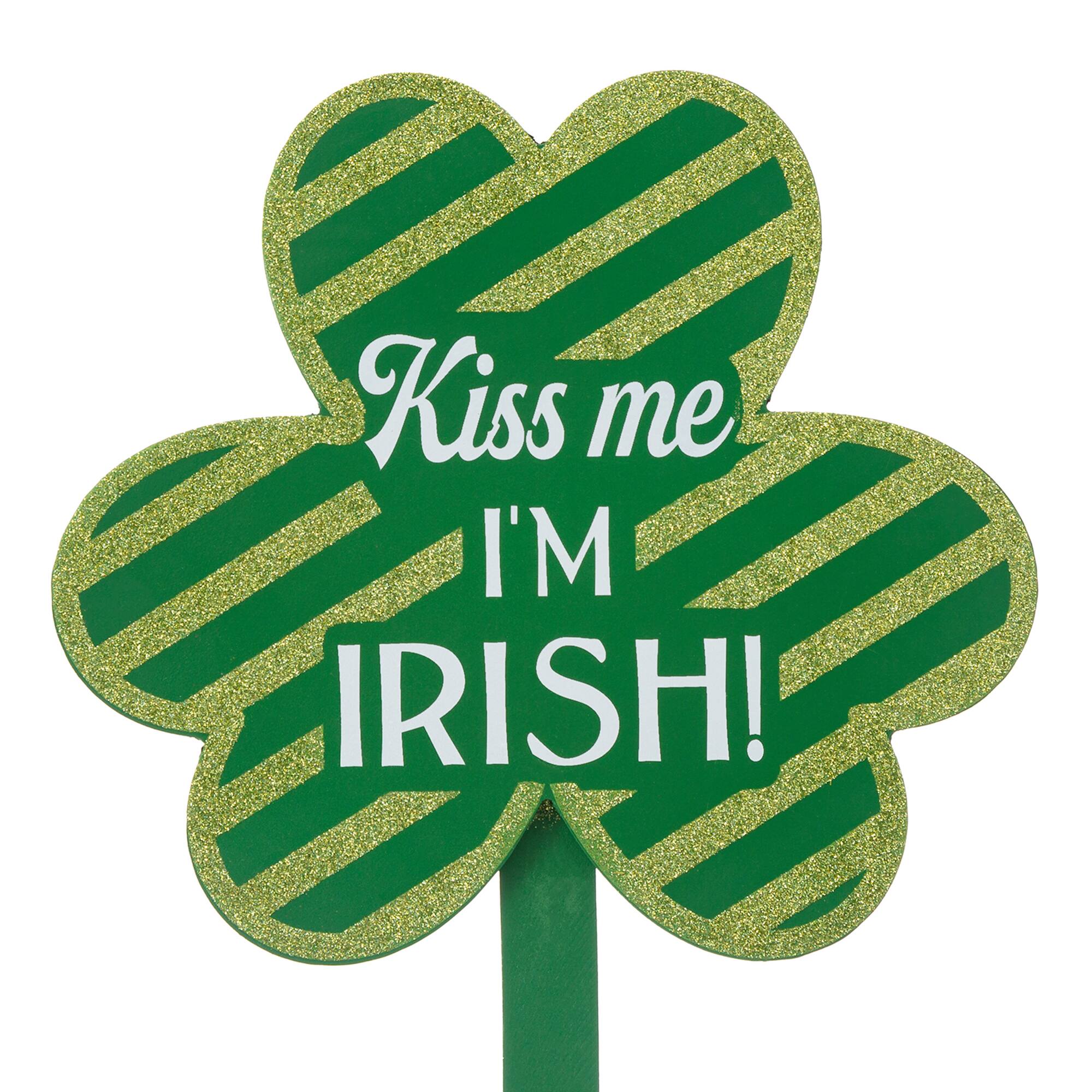 Glitzhome® 15" Wooden St. Patrick's Shamrocks Yard Stake Décor, 3ct.