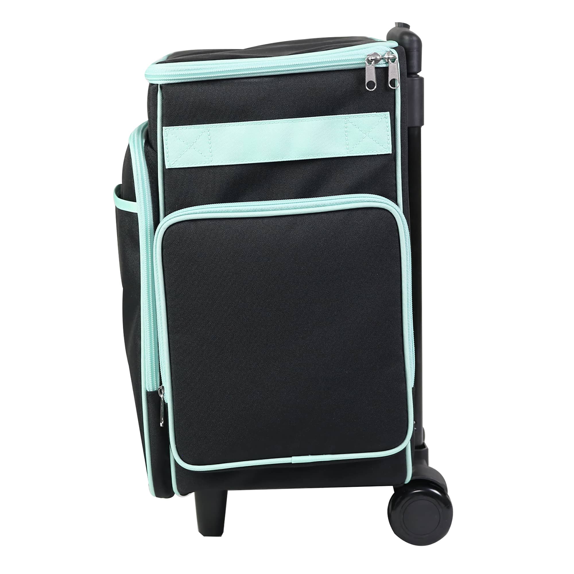 Everything Mary Black & Teal Rolling Craft Bag