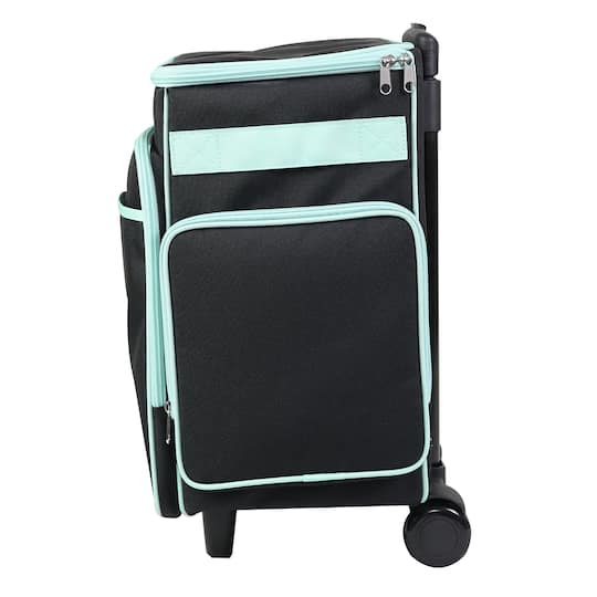 Everything Mary Black & Teal Rolling Craft Bag | Rolling Bags | Michaels