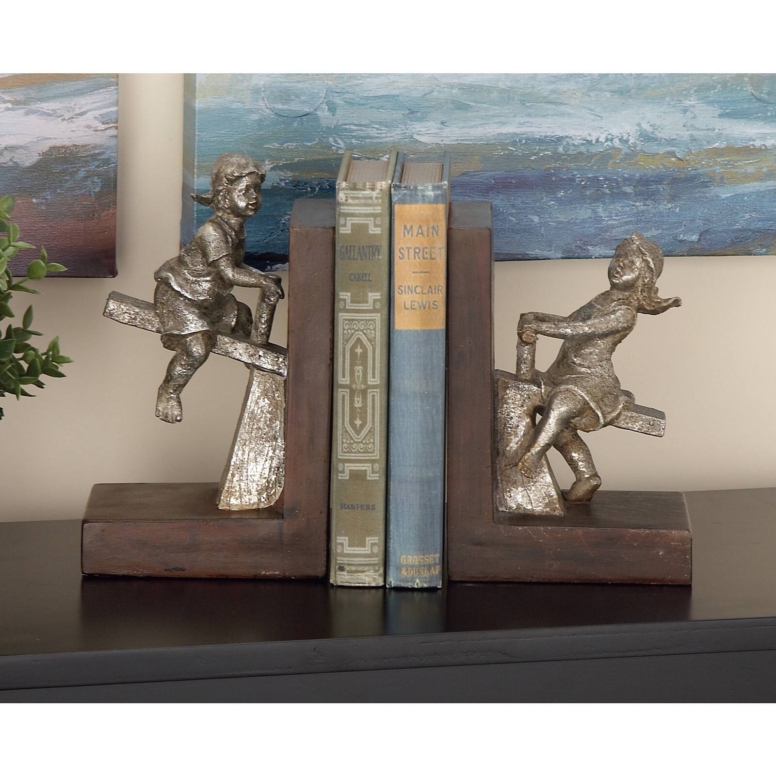 8&#x22; Brown Eclectic Children Bookends, 2ct.