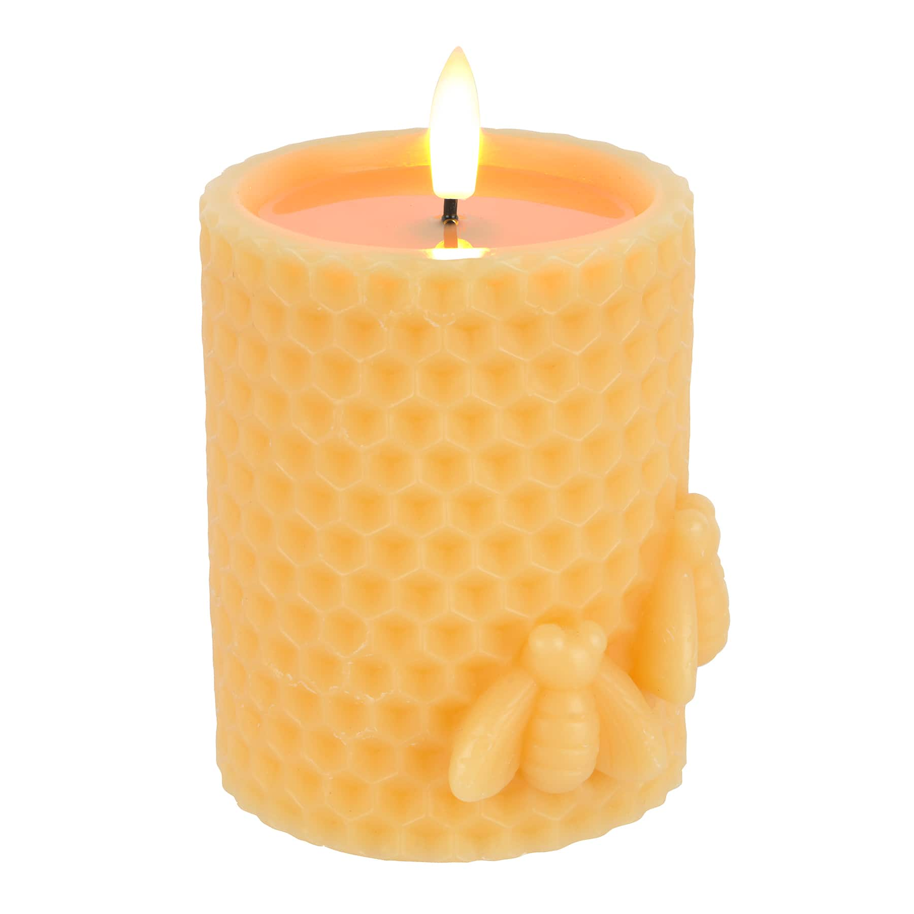 3&#x22; x 4&#x22; Yellow Honeycomb LED Pillar Candle by Ashland&#xAE;