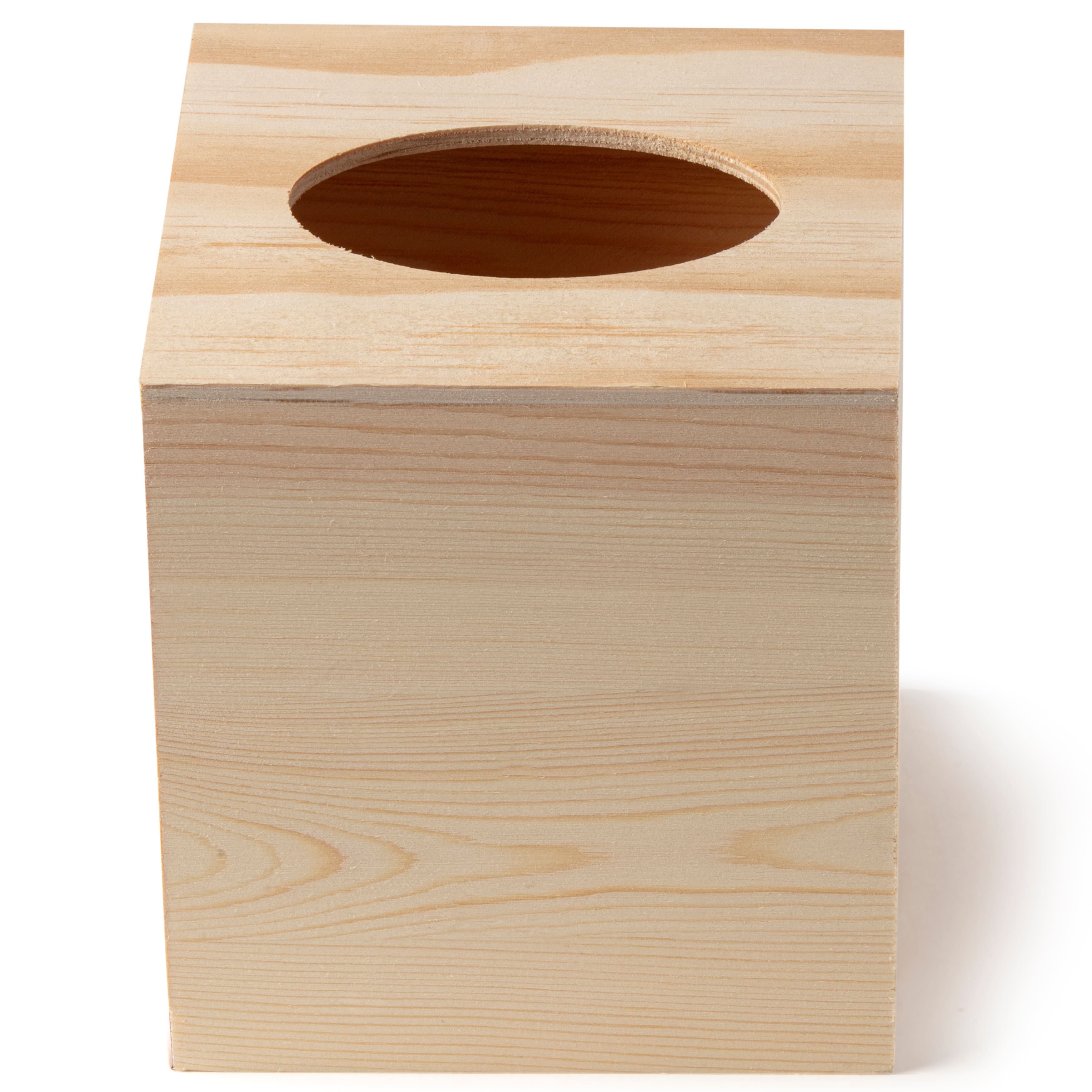 6 Pack: 6&#x22; Wood Tissue Box by Make Market&#xAE;