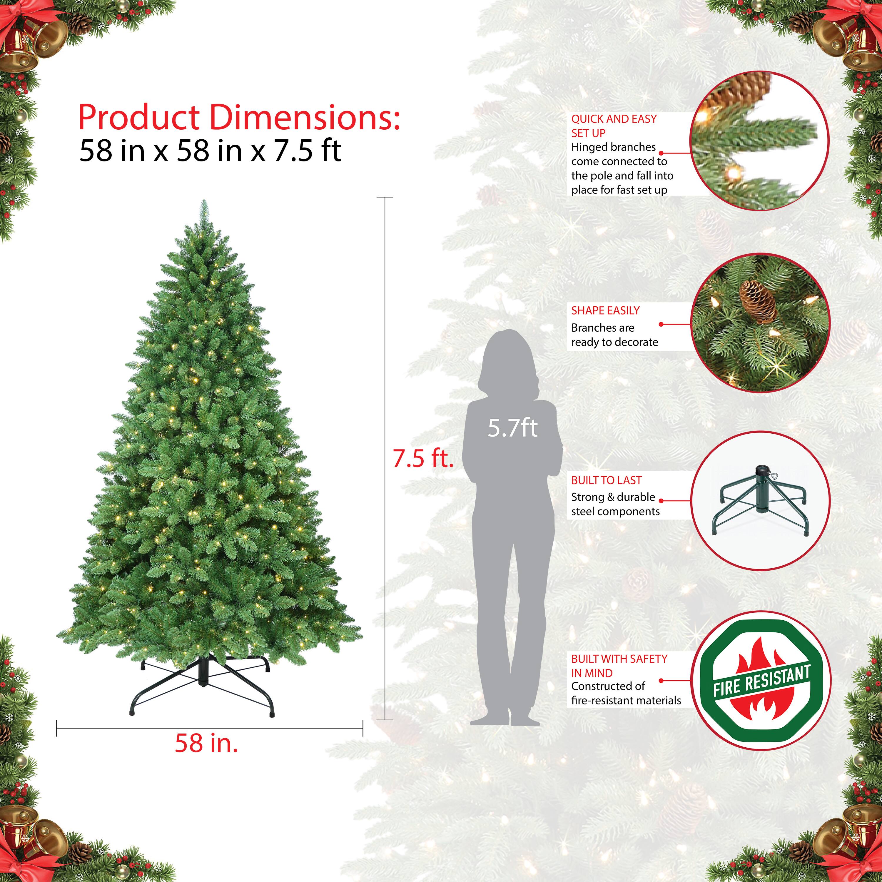 7.5ft. Pre-Lit Nevada Spruce Artificial Christmas Tree, Color-Select LED Lights