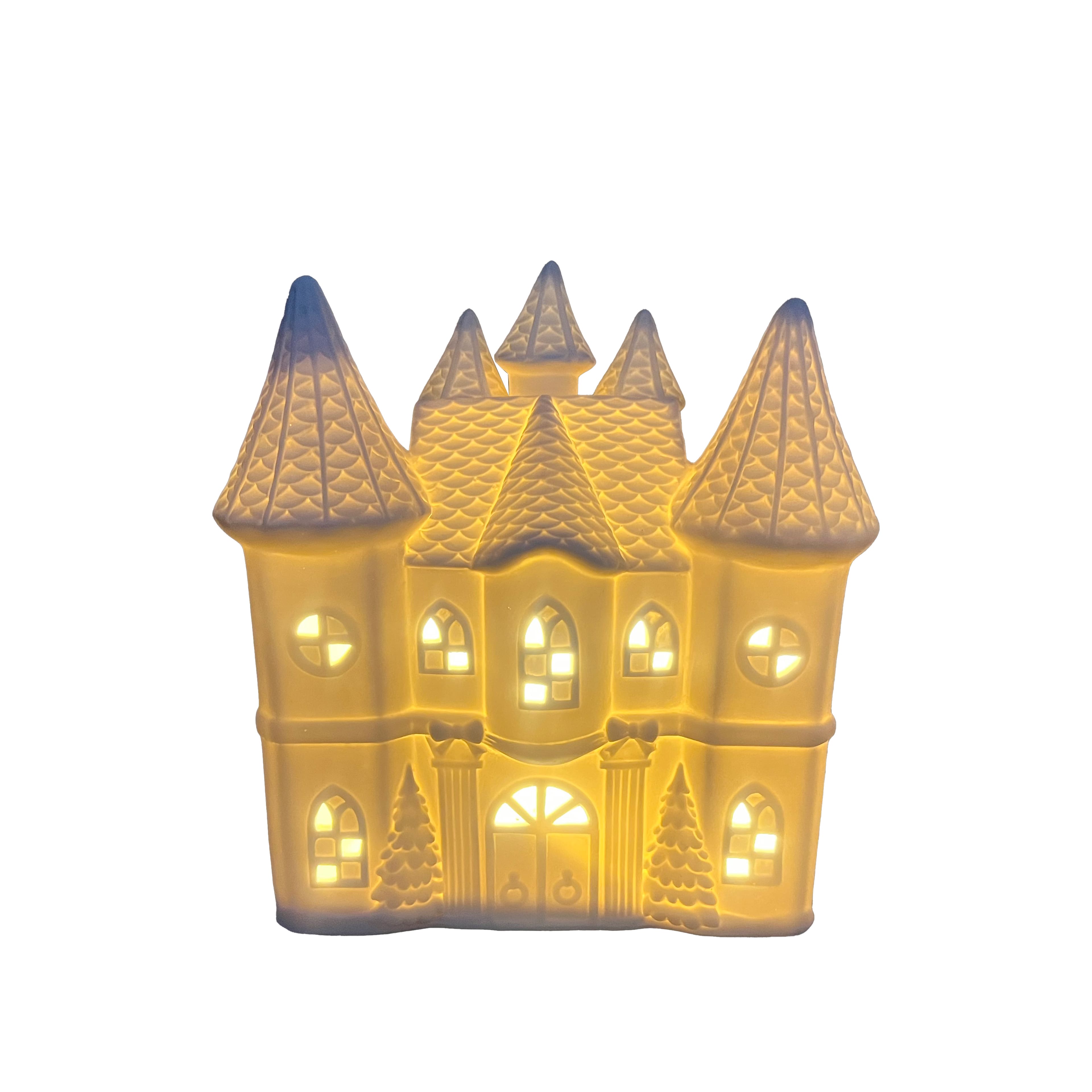 8.25&#x22; LED DIY Ceramic Christmas Castle D&#xE9;cor by Make Market&#xAE;