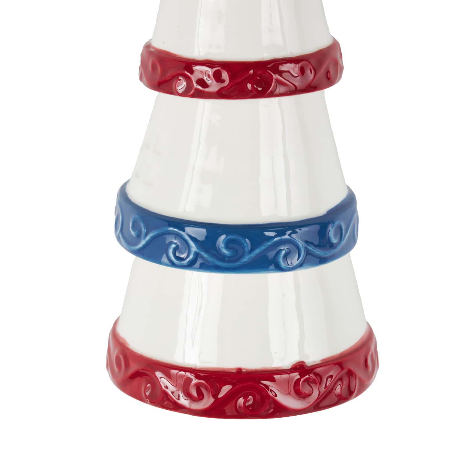 21" Red, White & Blue Ceramic Light House Windchime