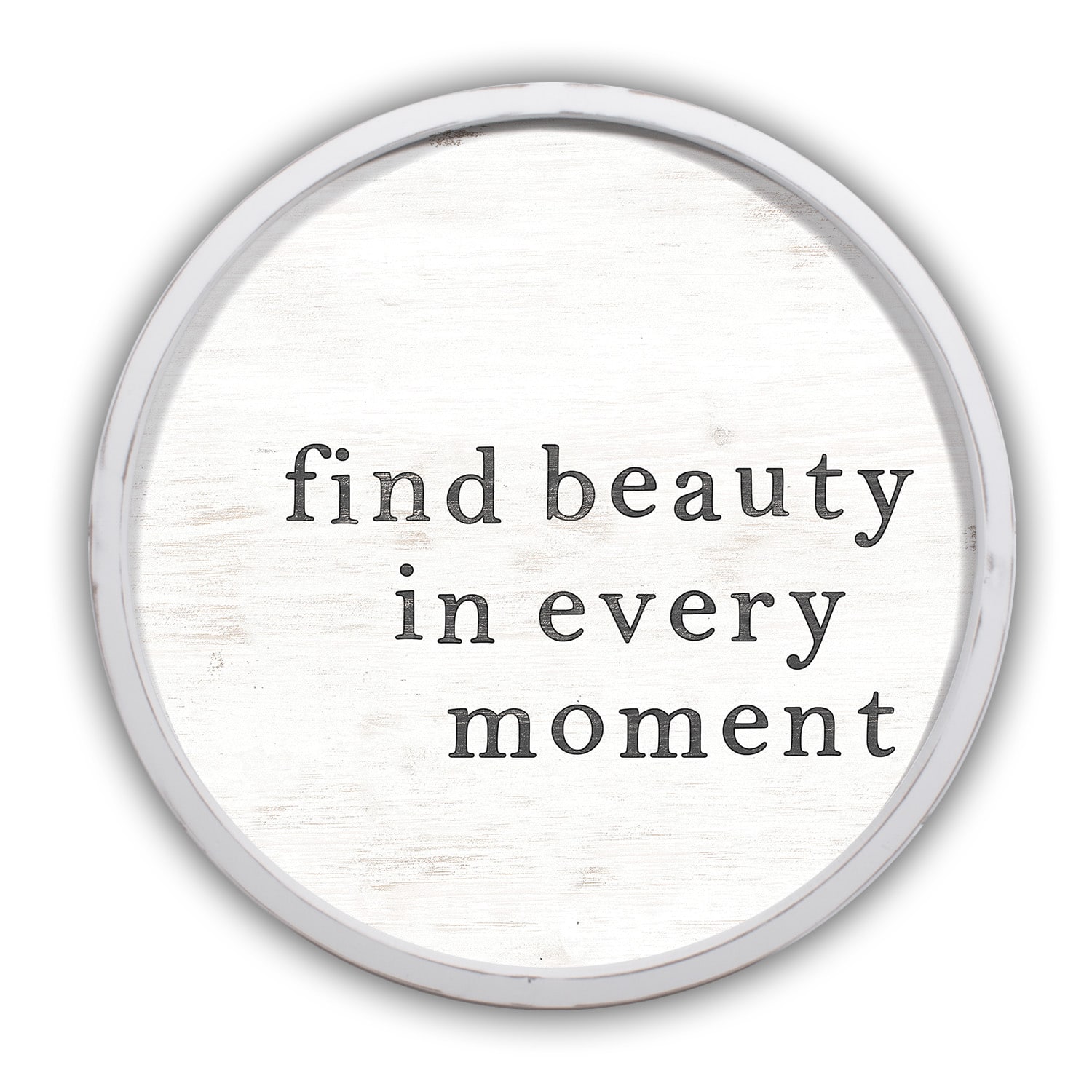 Find Beauty in Every Moment Round White Framed Print