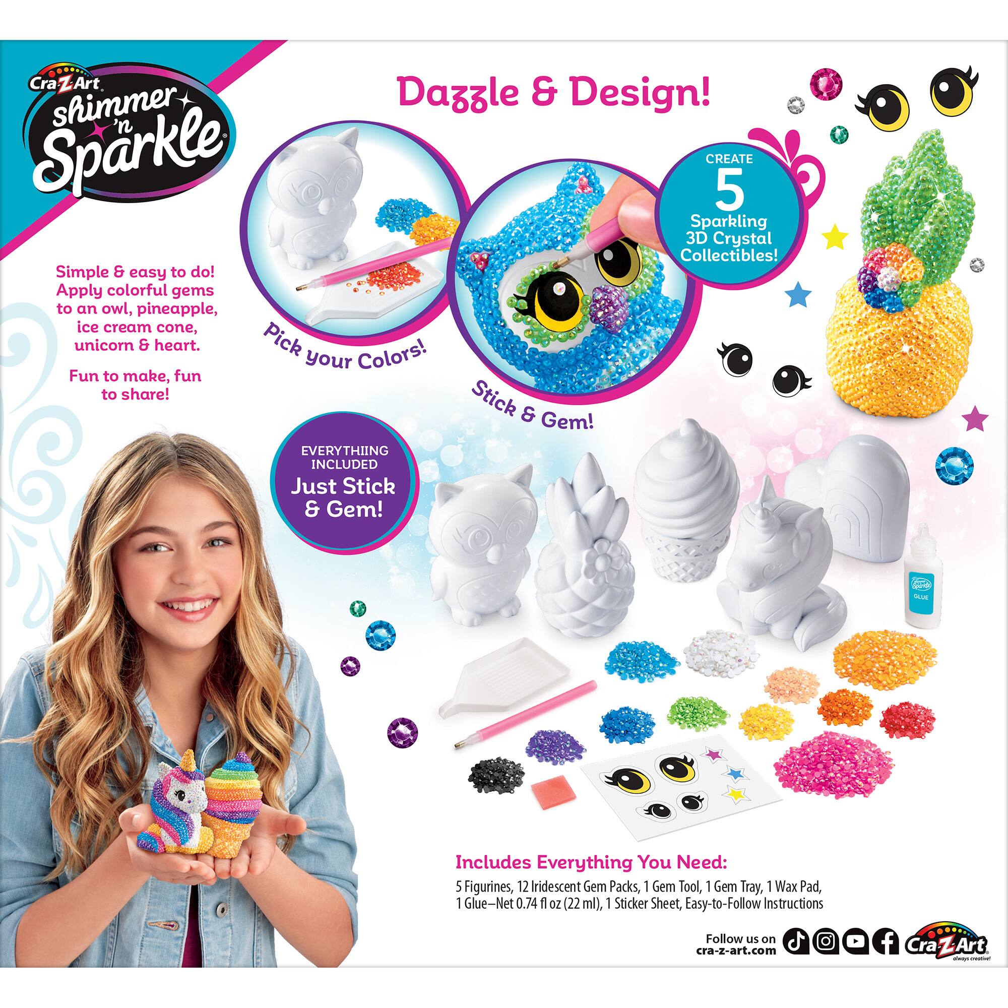 Cra-Z-Art&#xAE; Shimmer &#x27;n Sparkle 3D Crystal Gem Creations