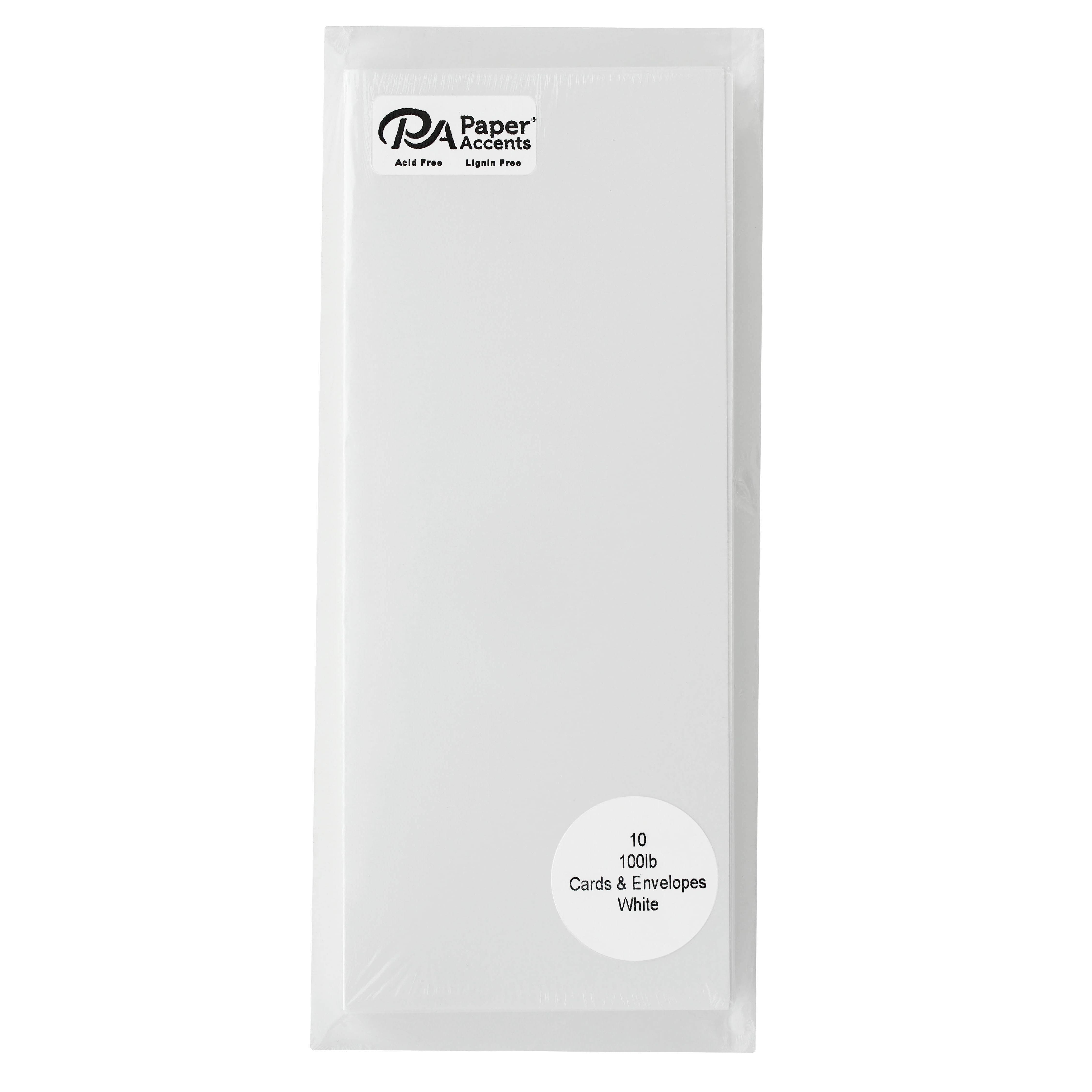 PA Paper&#x2122; Accents 3.5&#x22; x 8.5&#x22; Slimline Smooth Solar White Cards &#x26; Envelopes, 10ct