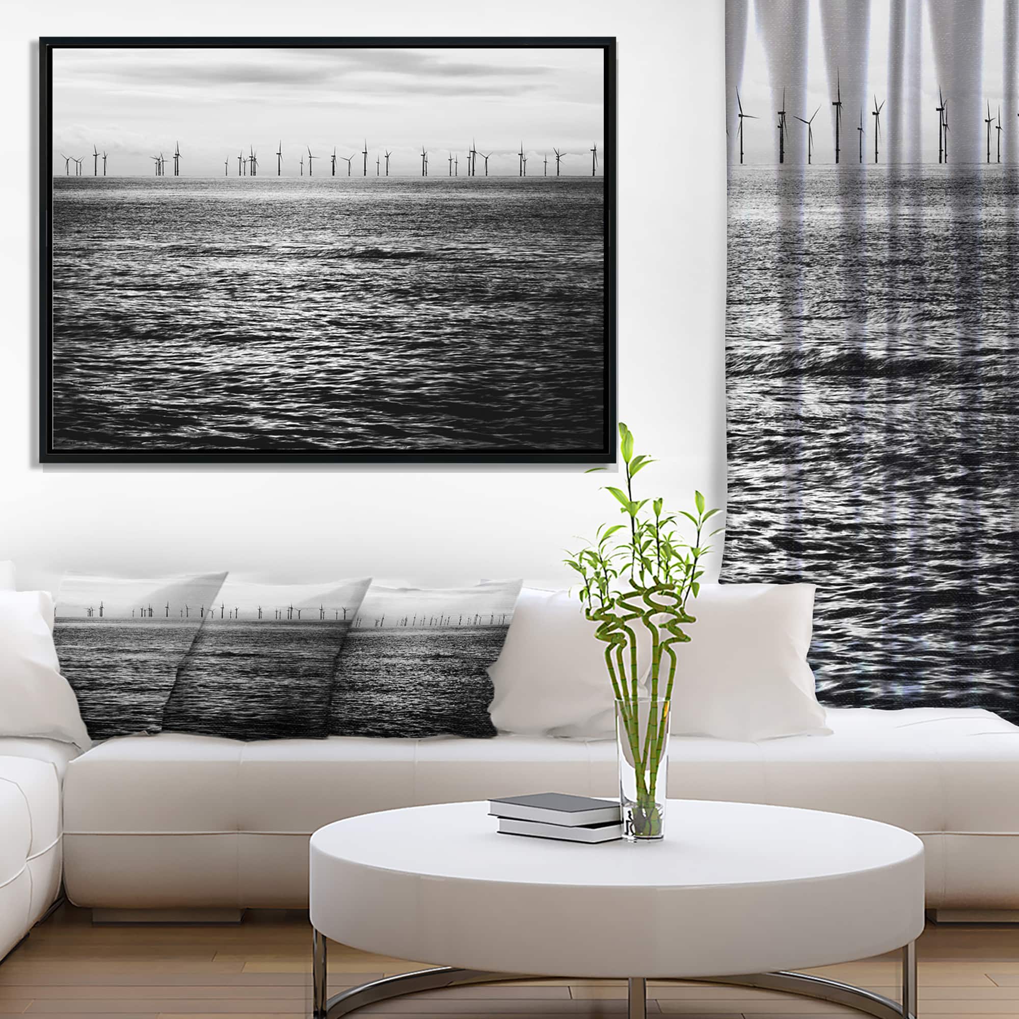Designart - Wind Turbines Black and White