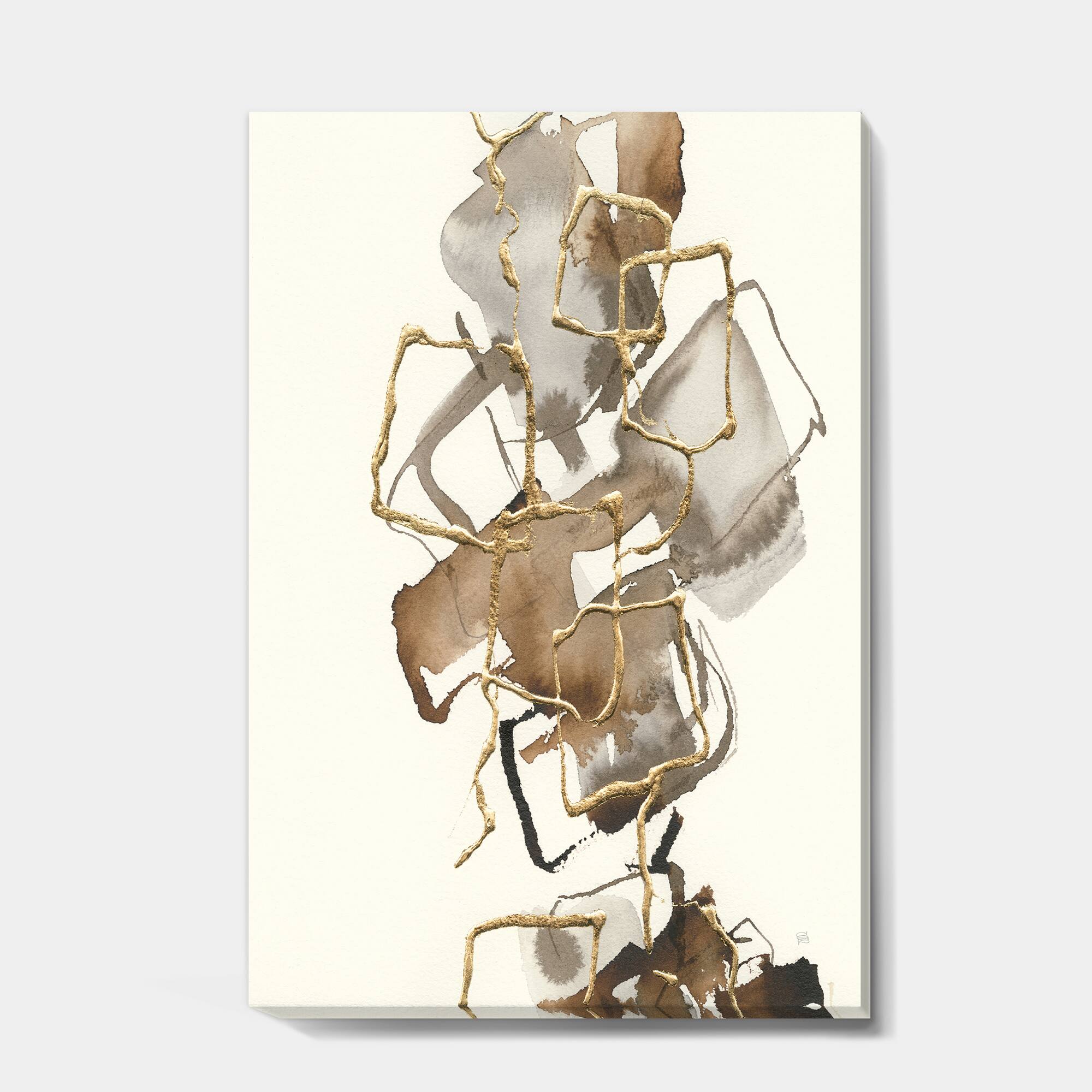 Designart - Gold Glam Squares III