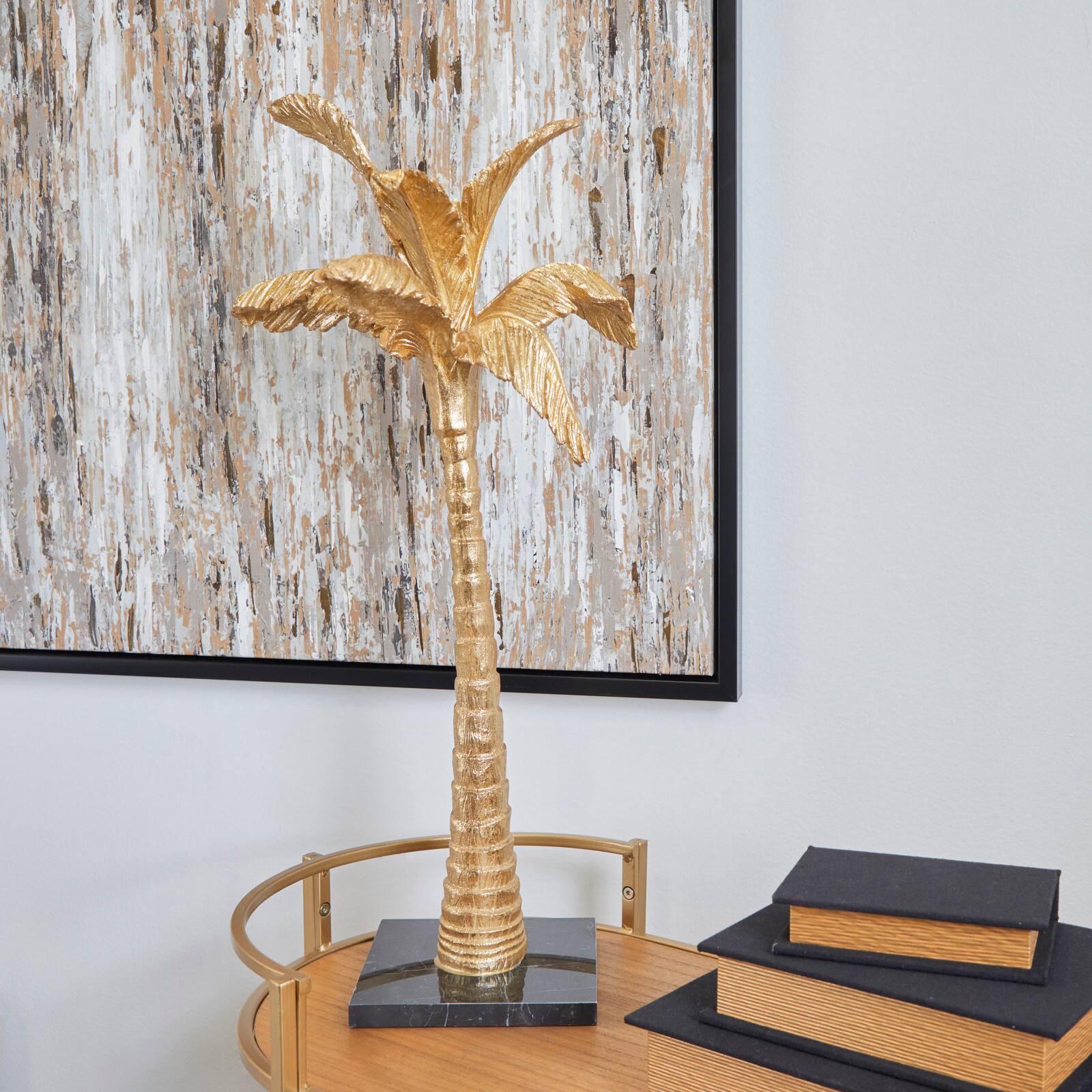 The Novogratz 2ft. Gold Polystone Palm Tree Sculpture