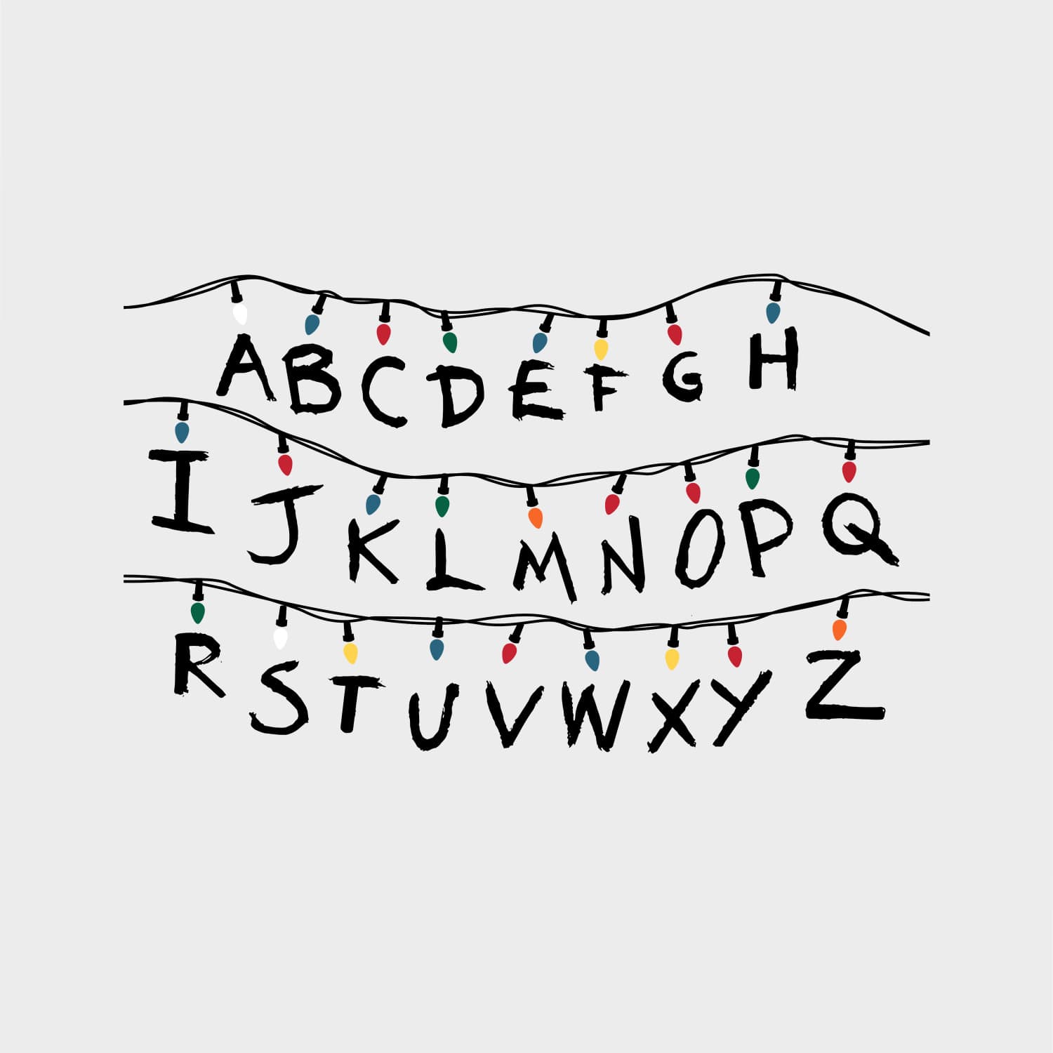 Stranger Things Ornament, Alphabet Wall Christmas Ornament