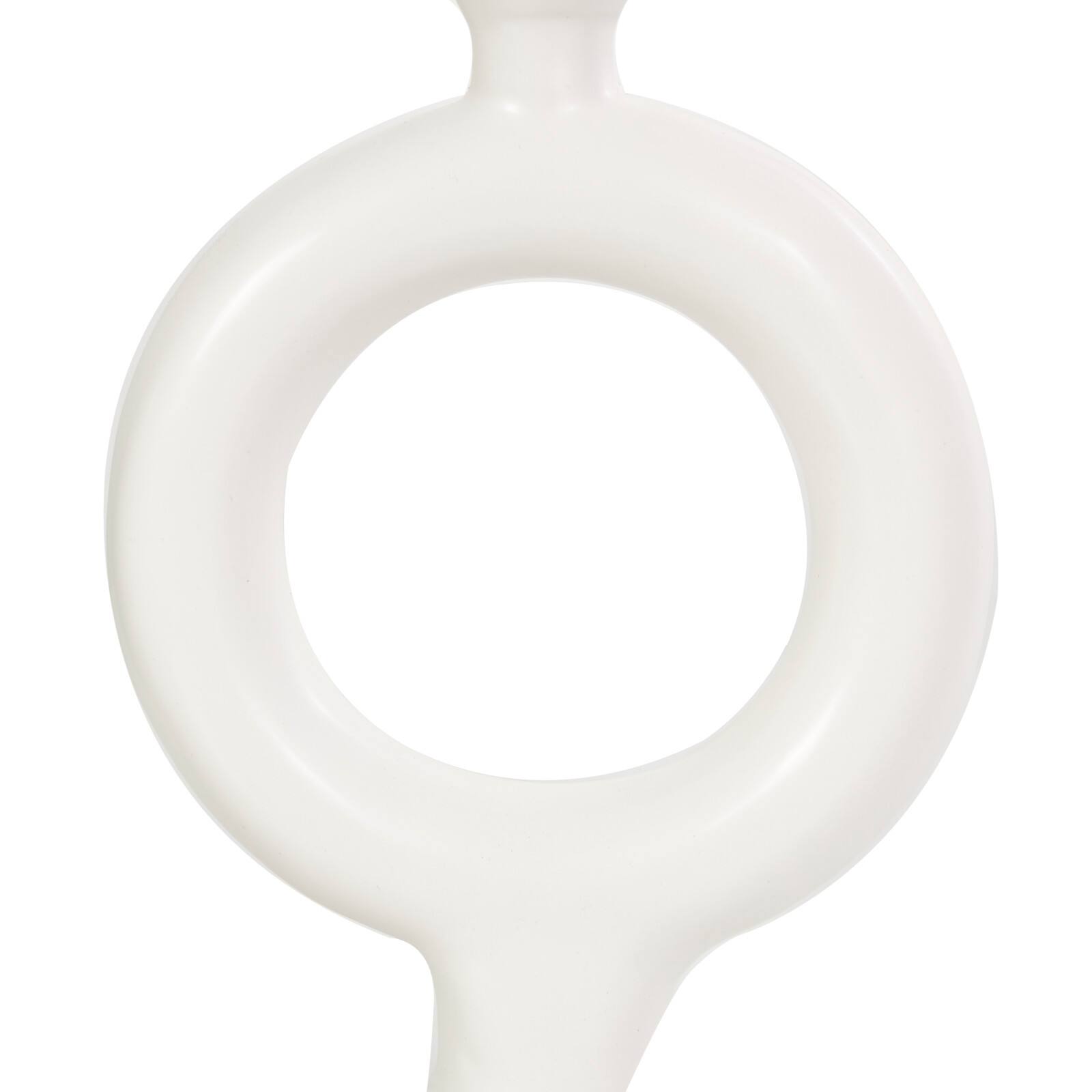 CosmoLiving by Cosmopolitan 9" Black & White Ceramic Geometric Ring Taper Candle Holder Set