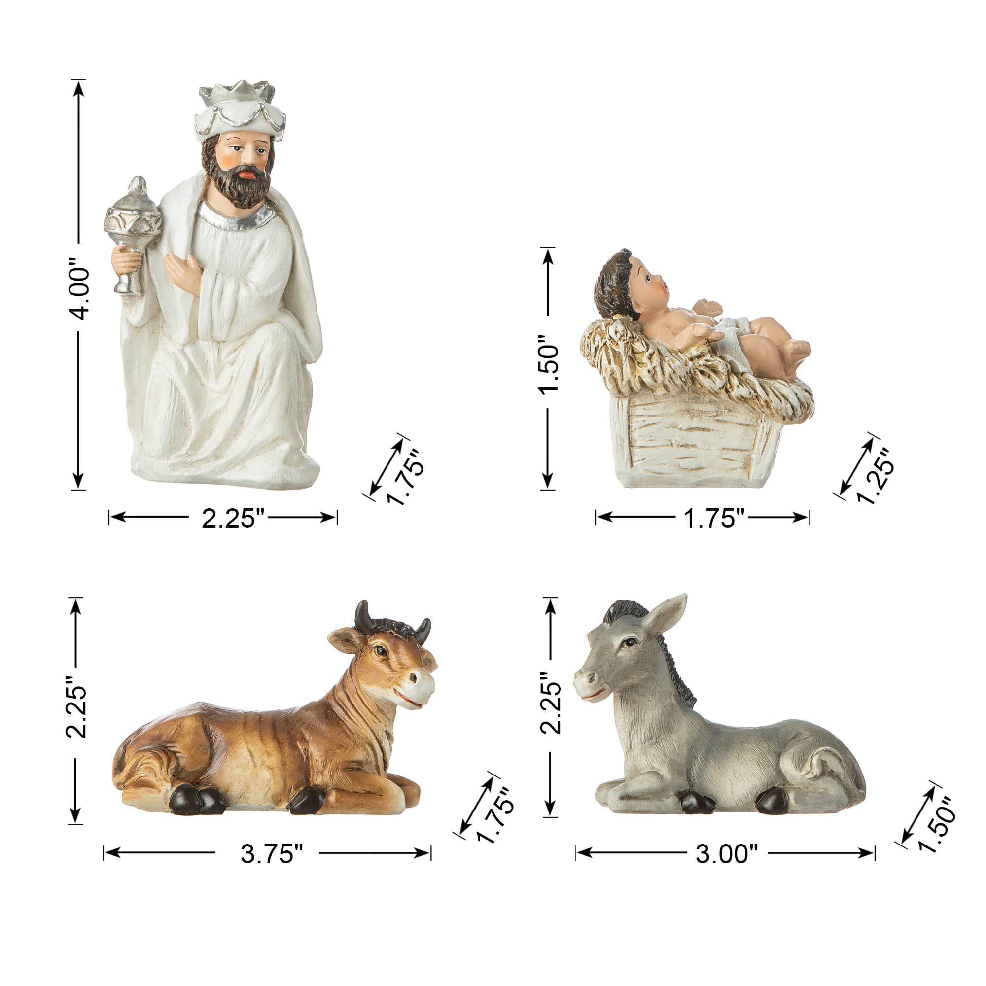 Glitzhome&#xAE; 11 Piece Ivory Nativity Figurine Set