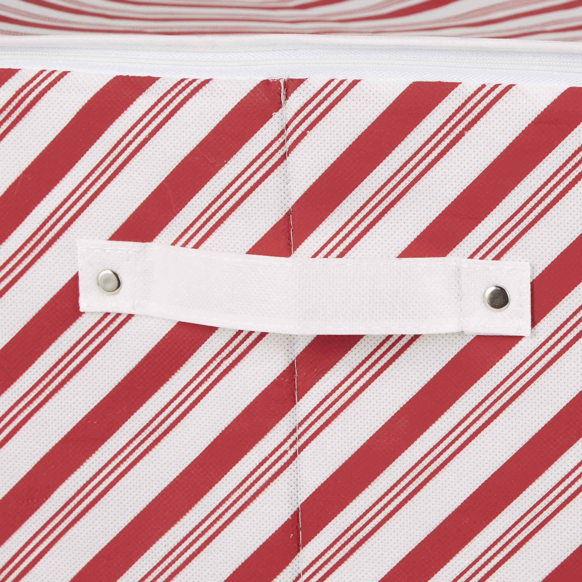 DII&#xAE; Holiday Candy Stripe Print Large Ornament Storage