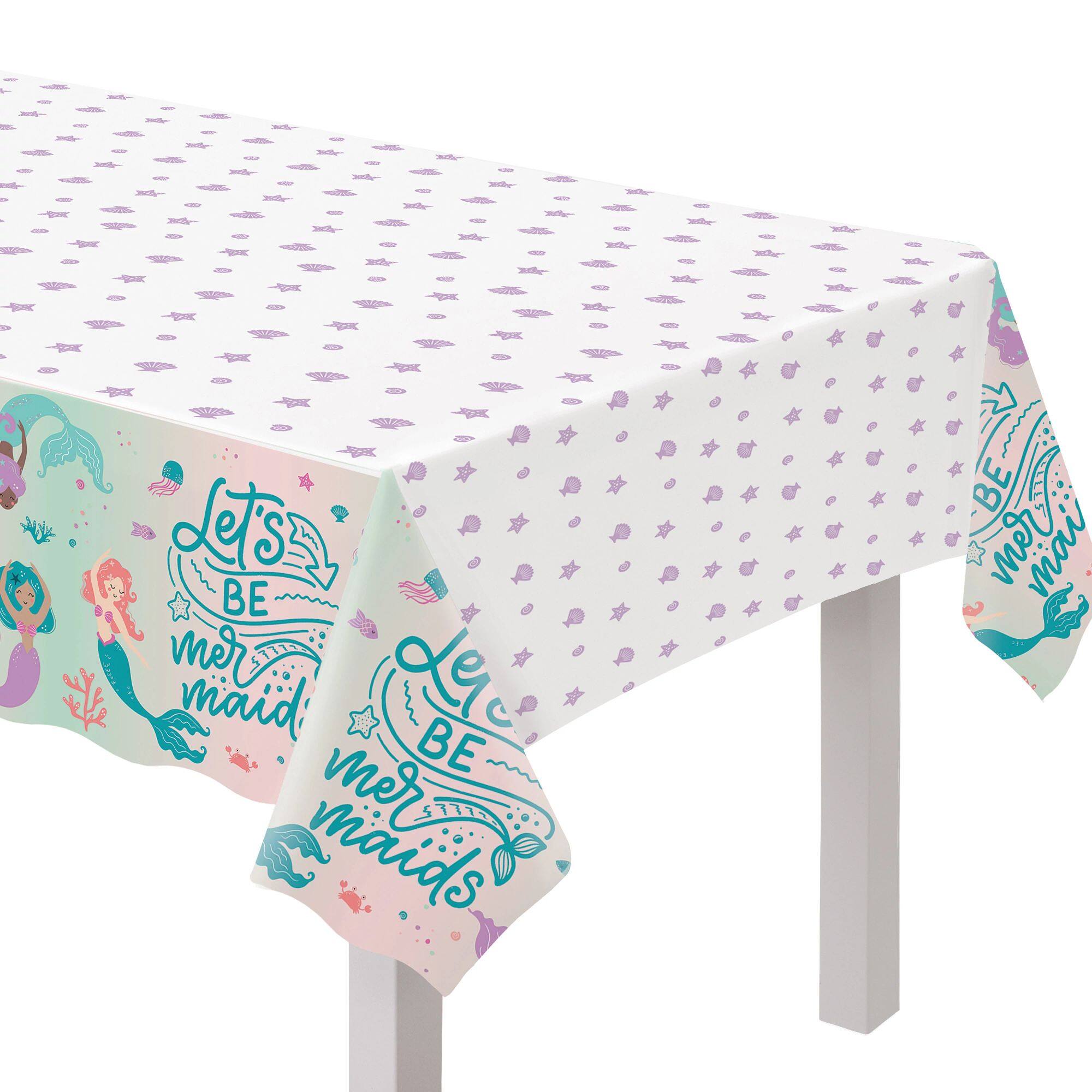 8ft. Mermaids Plastic Table Cover