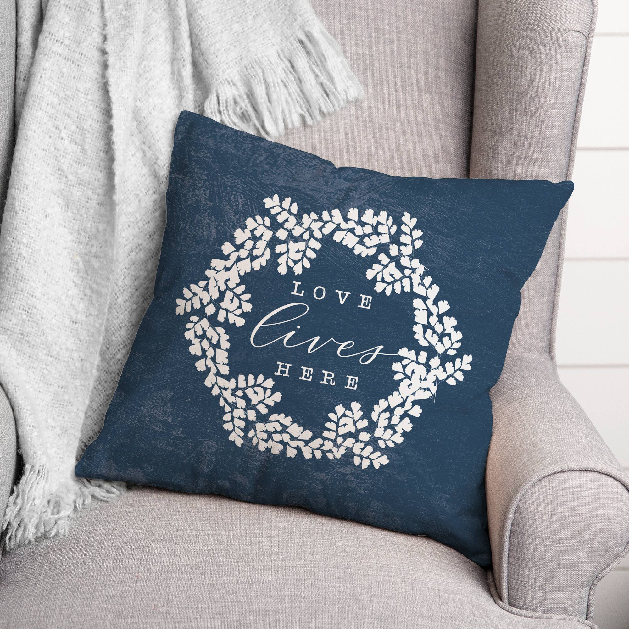 Love Lives Here Throw Pillow 18" x 18"