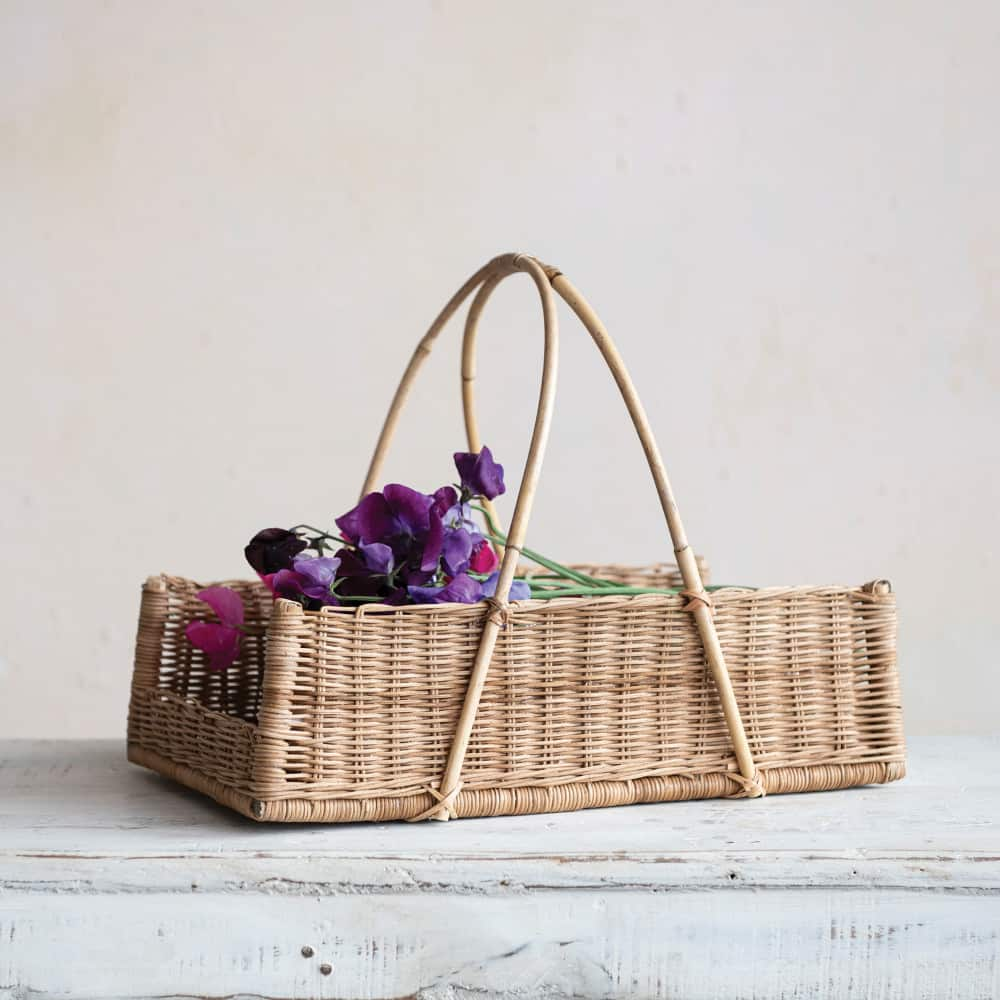 16&#x22; Natural Decorative Rattan Hanging Basket