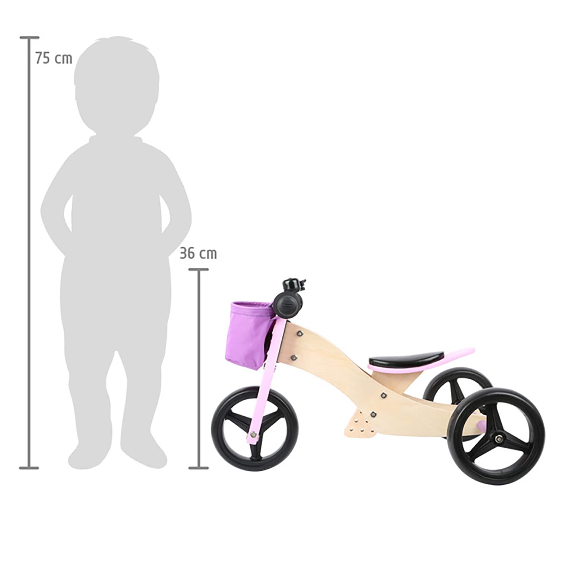 Small Foot Pink Training Balance Bike/Trike 2-in-1