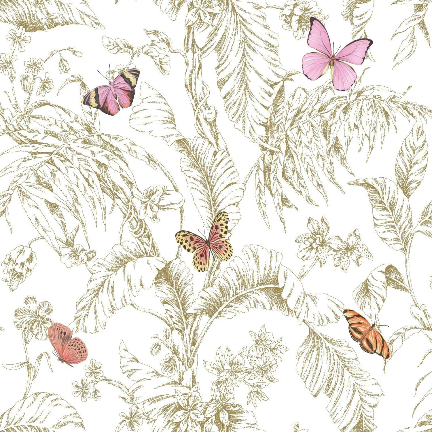 RoomMates Butterfly Sketch Peel &#x26; Stick Wallpaper