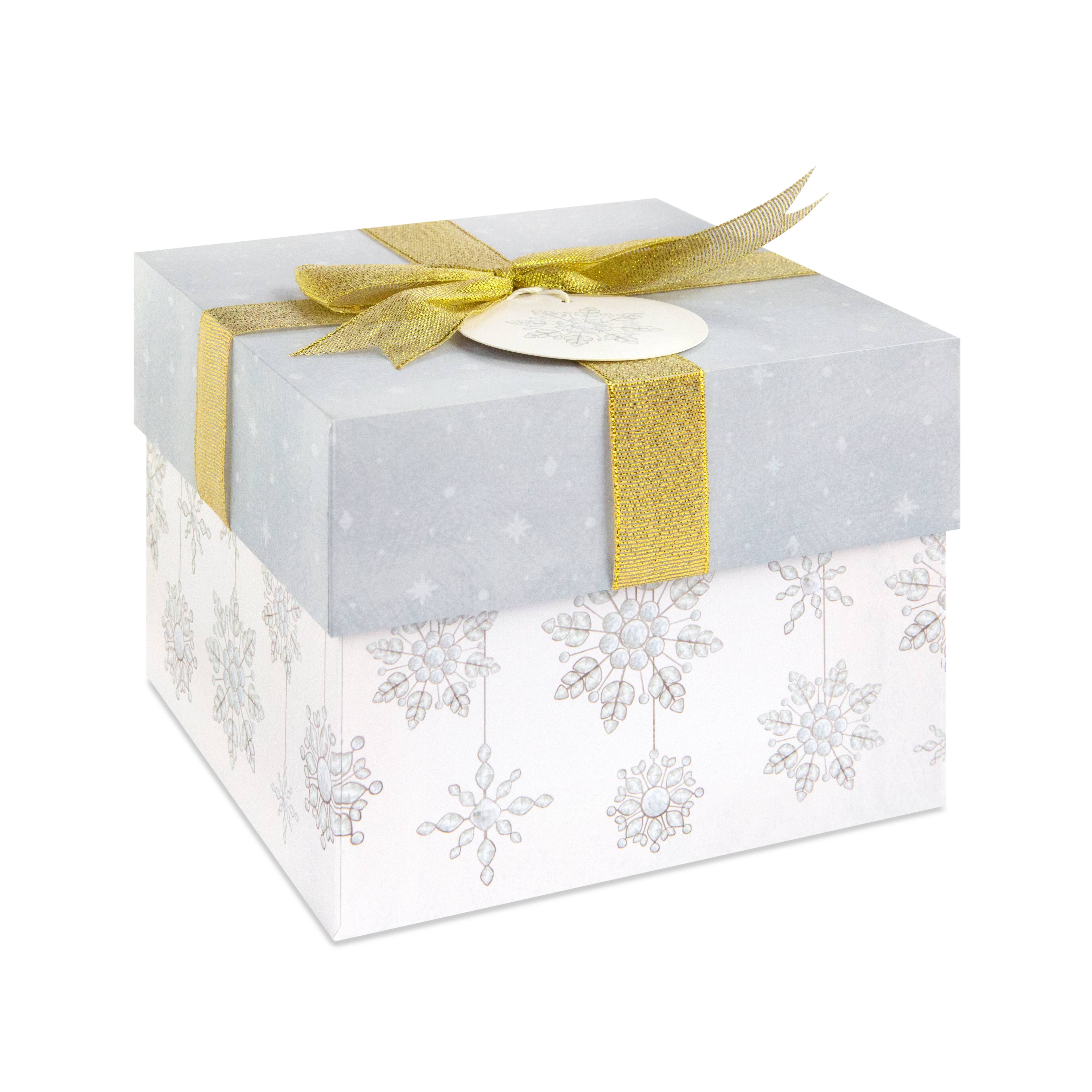 Large Snowflake & Gold Ribbon Gift Box by Ashland®