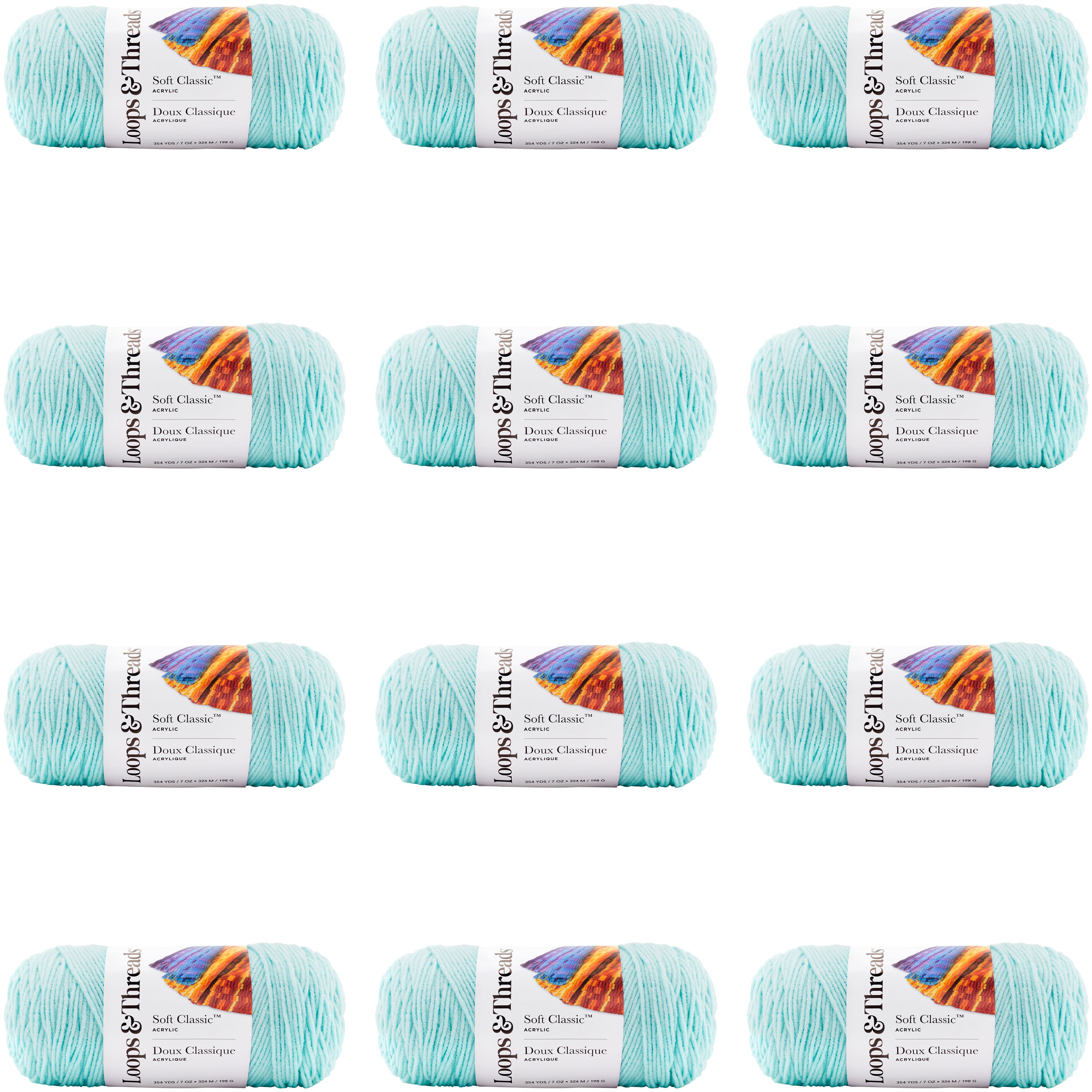 12 Pack: Soft Classic™ Solid Yarn by Loops & Threads®