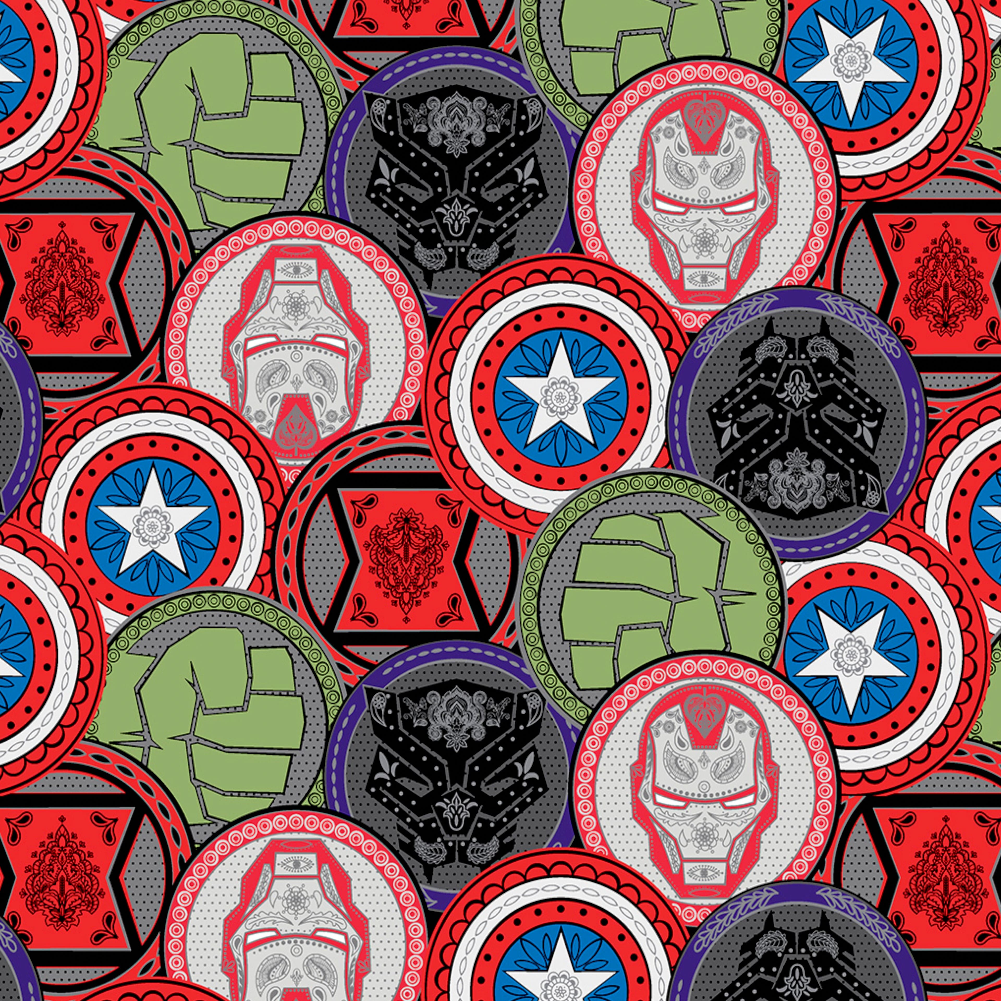 Marvel® Avengers Coins Cotton Fabric