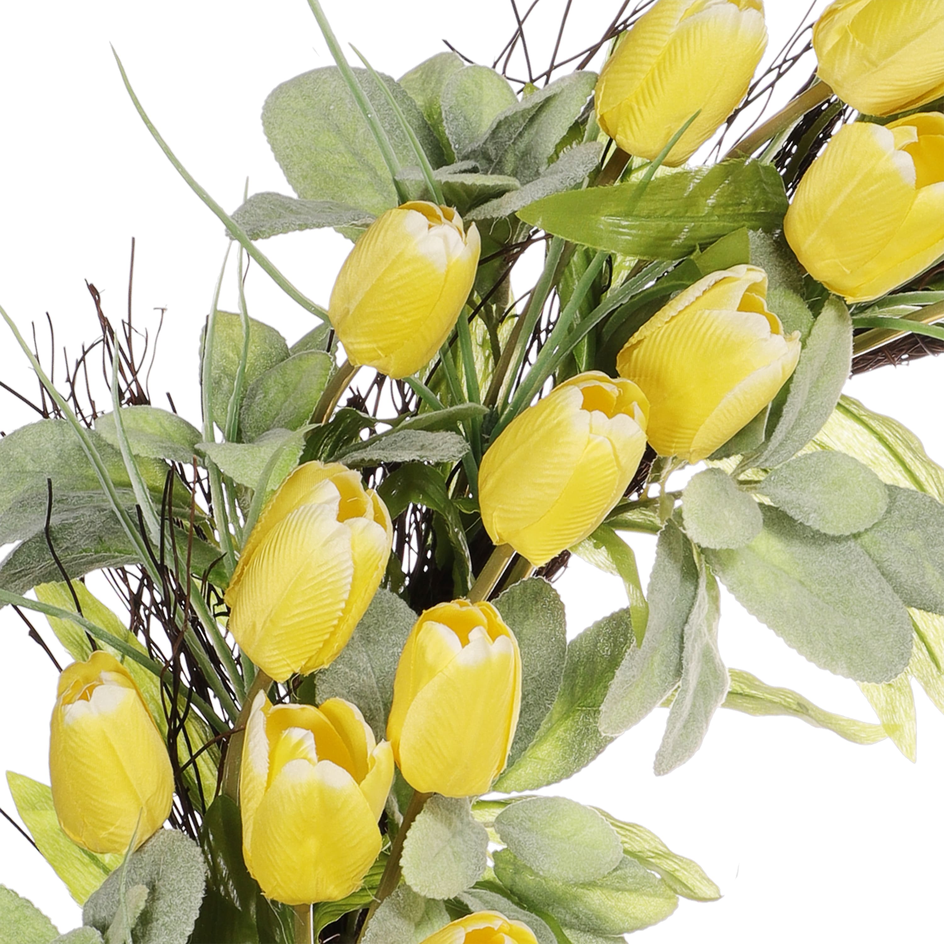 30&#x22; Yellow Spring Tulip Wreath