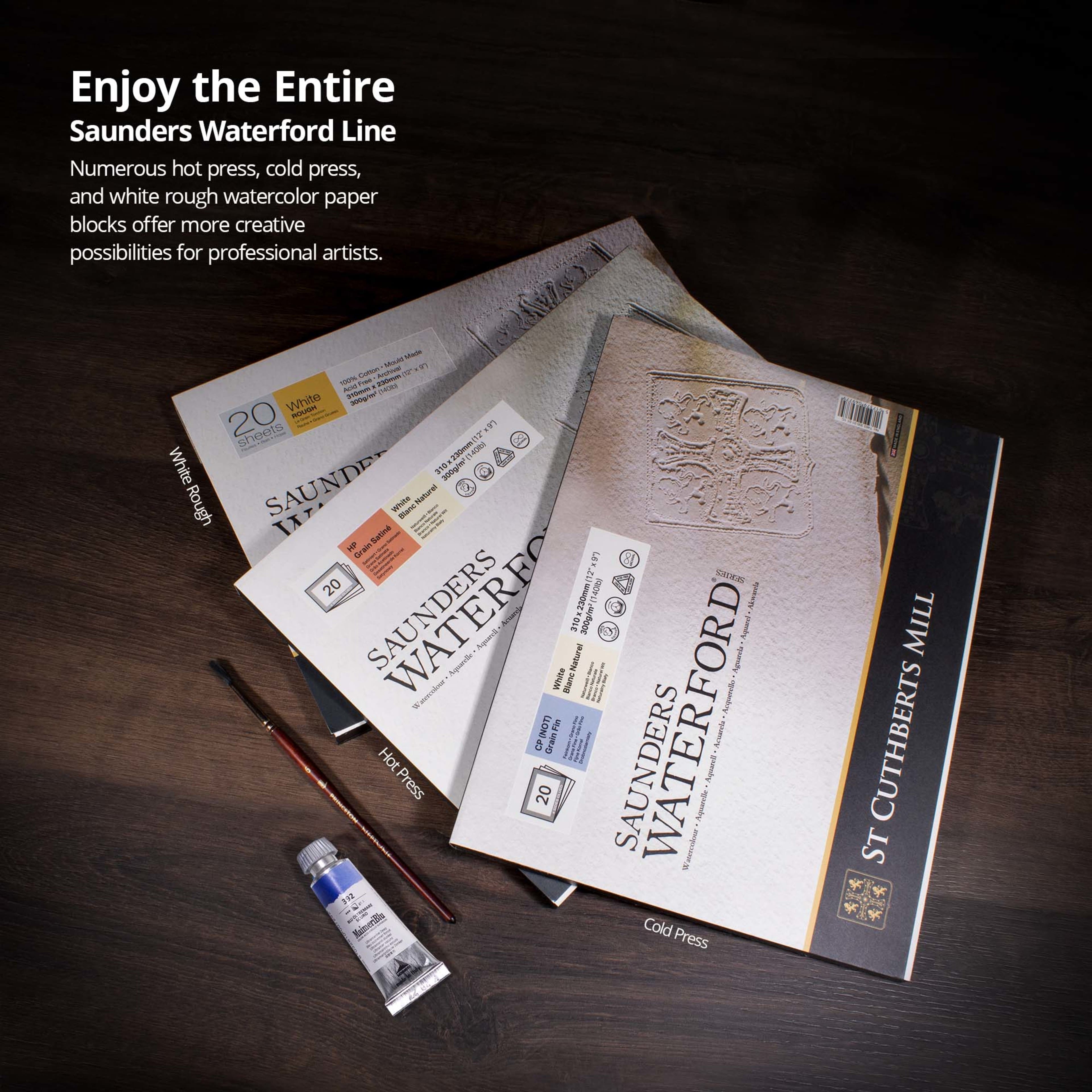 Saunders Waterford® 9" x 12" CP Surface Watercolour Paper Block