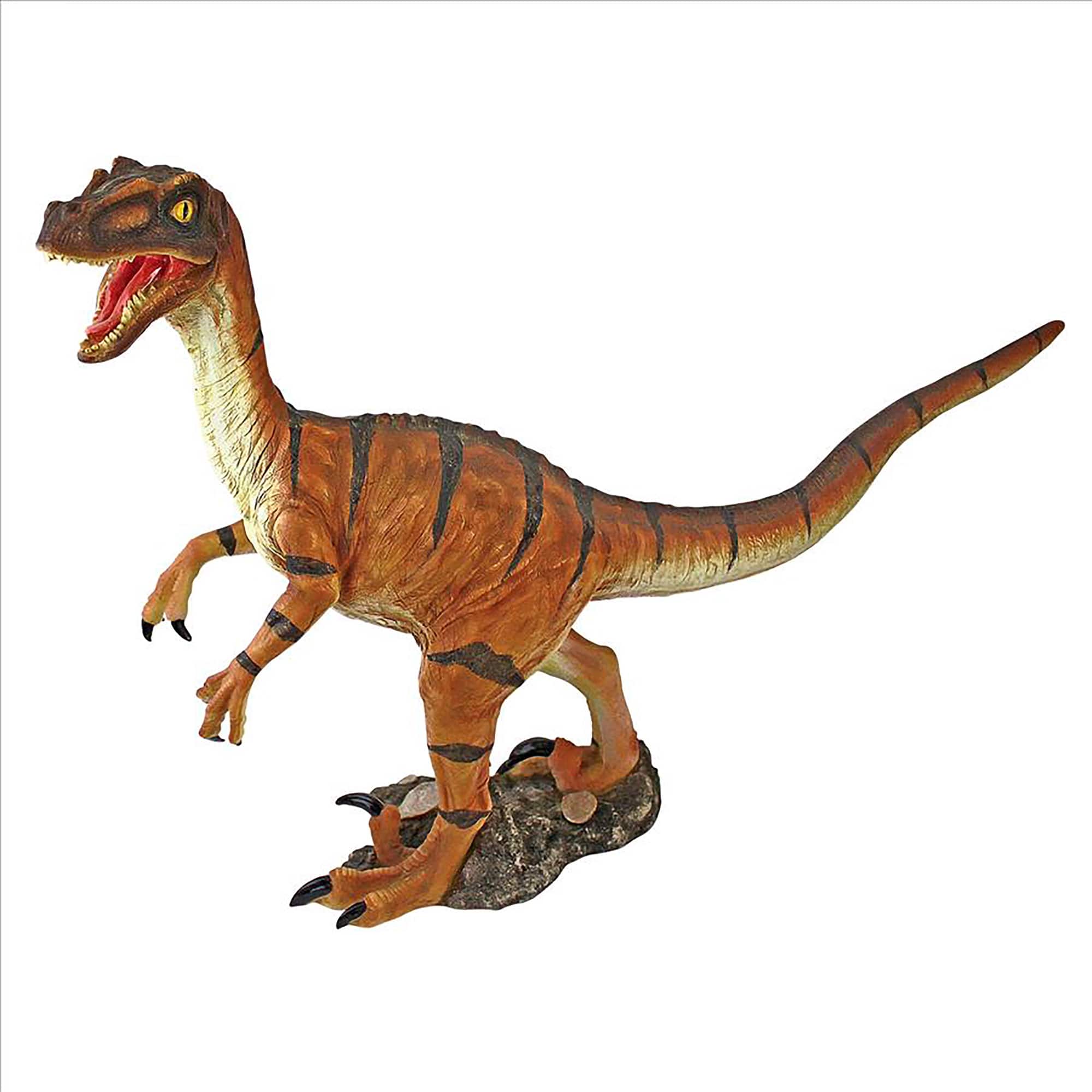 Design Toscano 15.5" Tall Velociraptor Scaled Dinosaur Statue