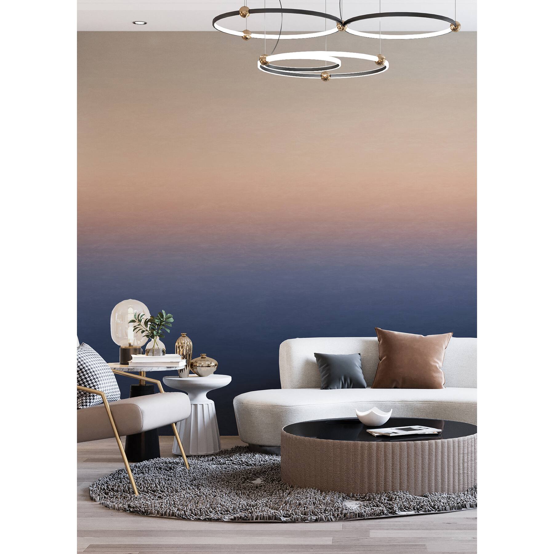 Katie Hunt Orange & Blue Ombre Sunrise Wall Mural