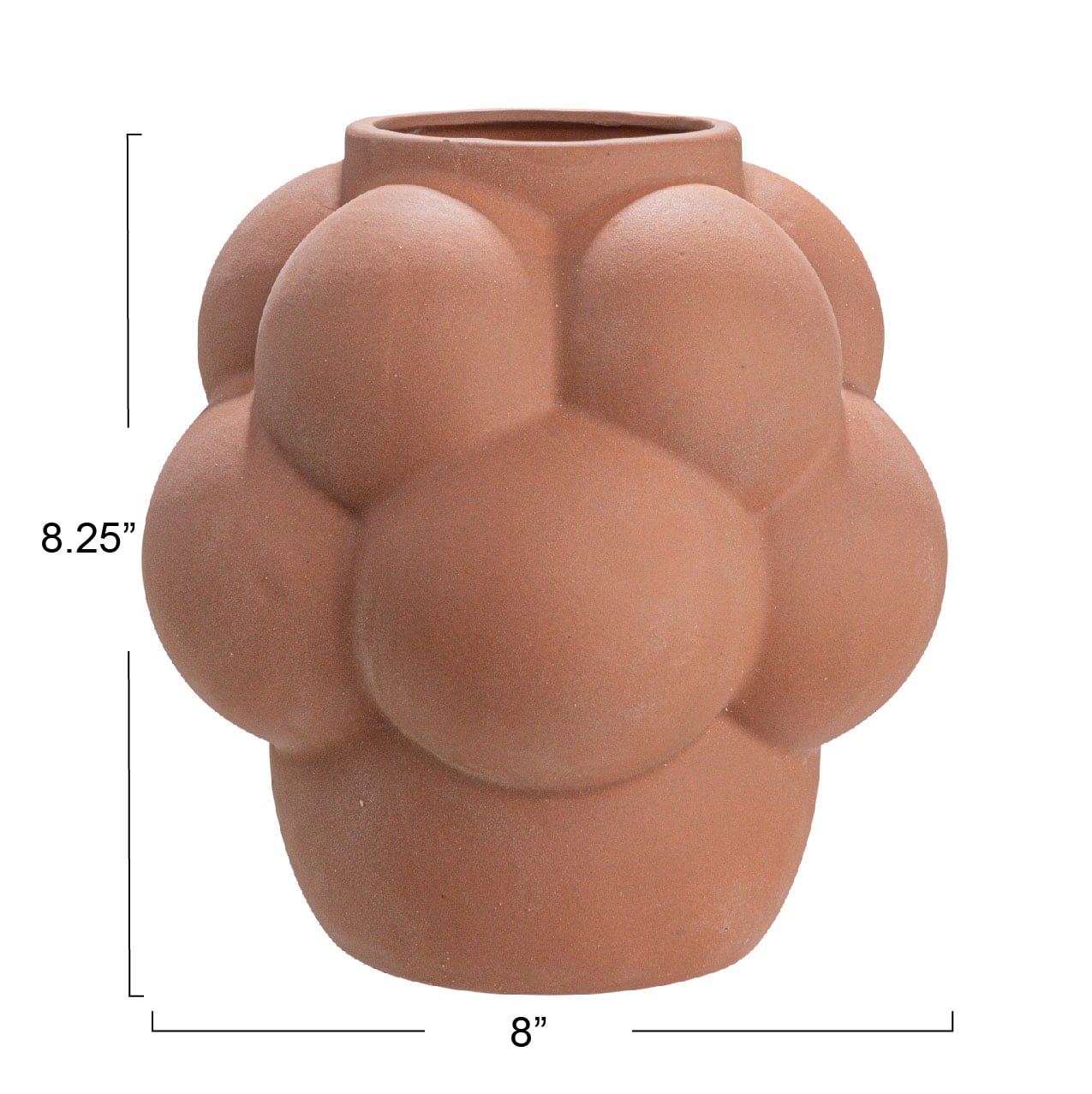8&#x22; Terra Cotta Raised Dots Ceramic Vase