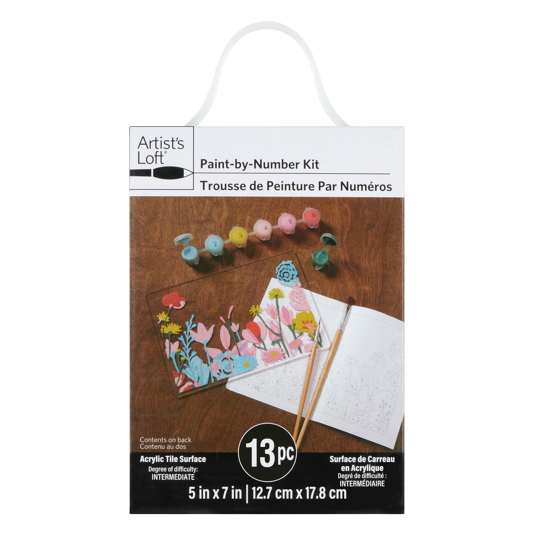 Wildflowers Acrylic Tile Paint-by-Number Kit by Artist&#x27;s Loft&#x2122;