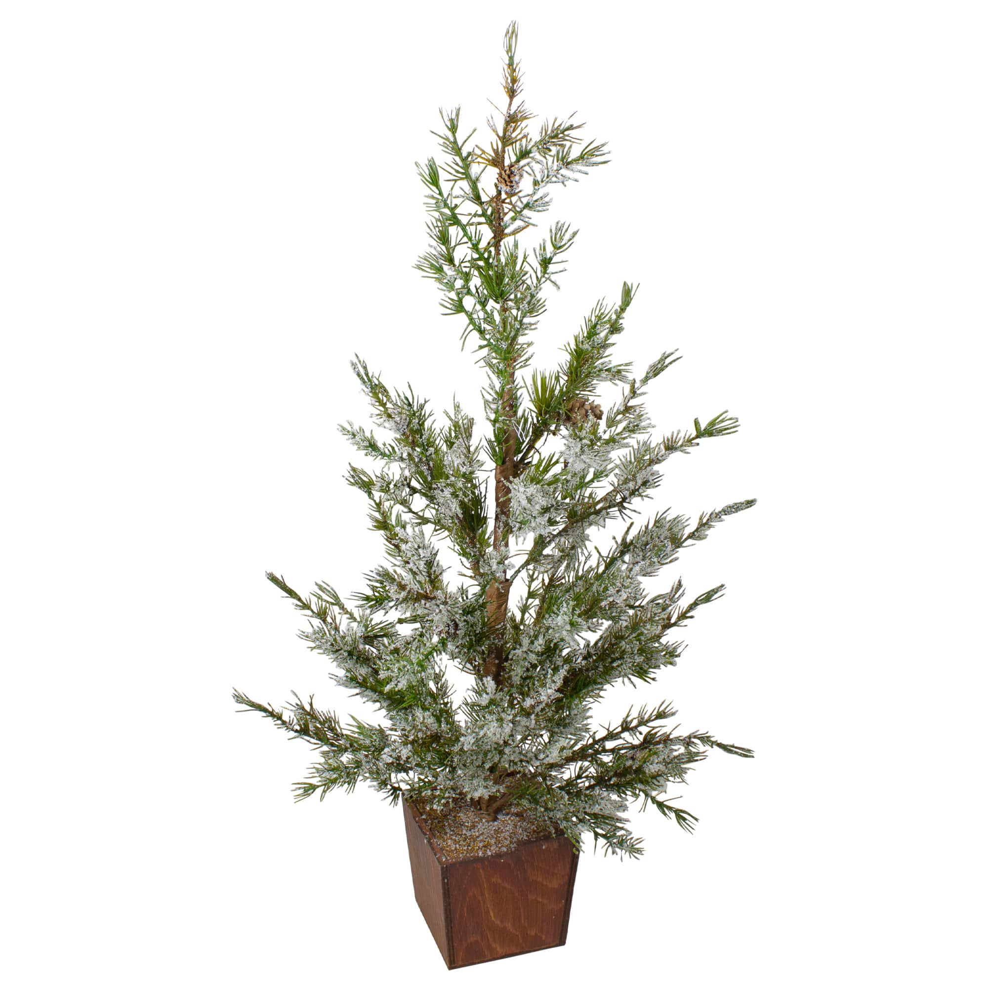 28" Unlit Frosted Pine Potted Artificial Christmas Tree