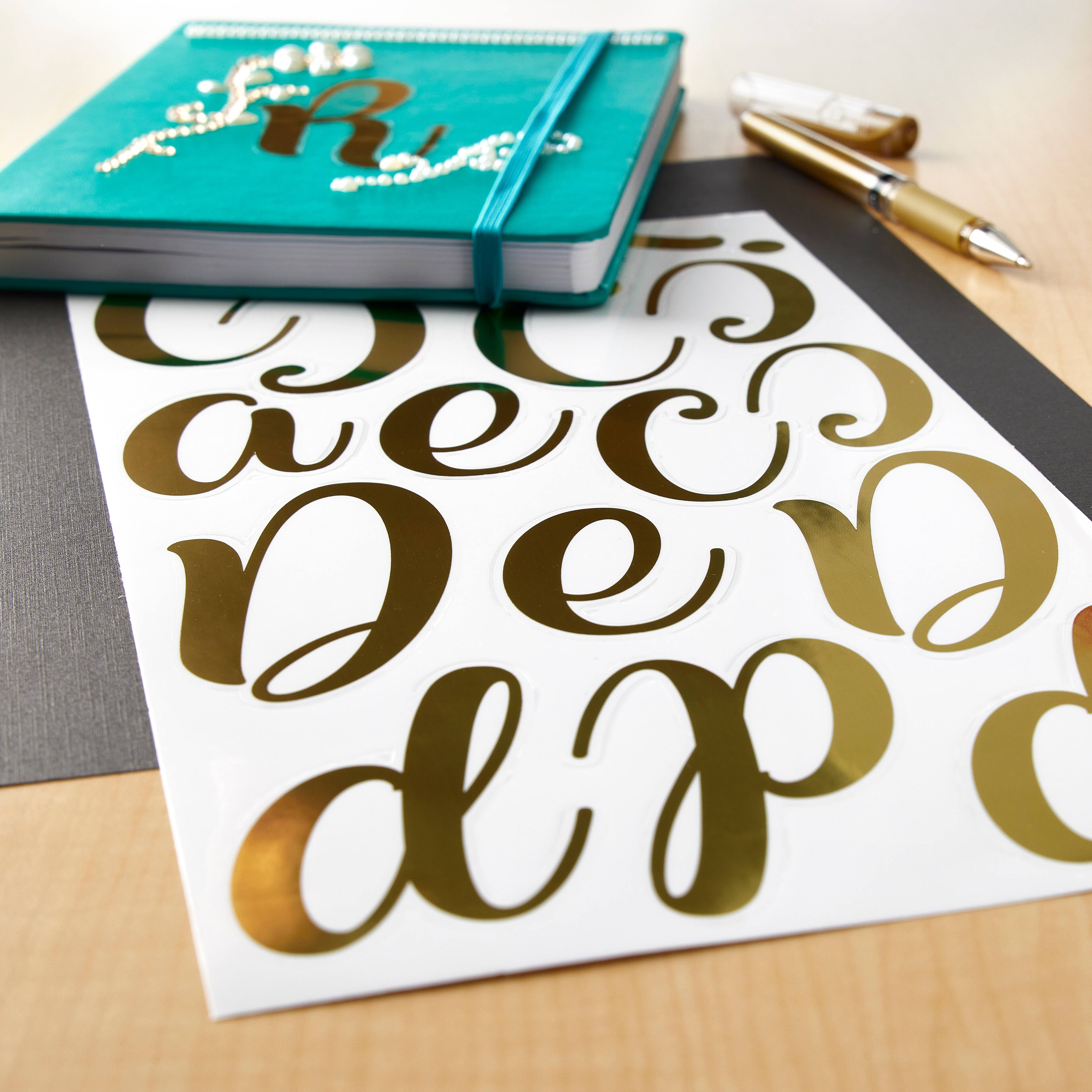 12 Pack: Gold Hand Letter Alphabet Stickers by Recollections&#x2122;