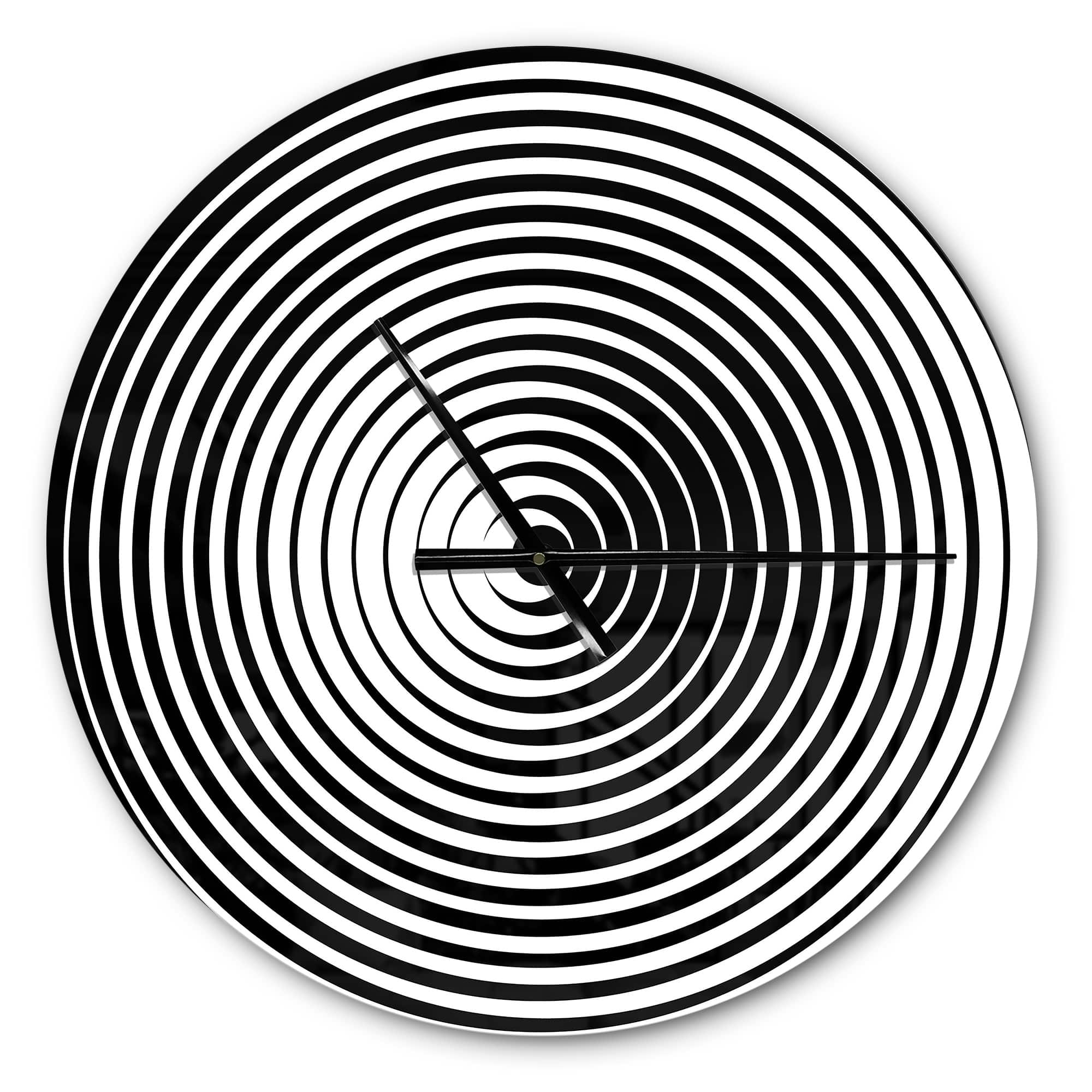 Designart 'Black And White Optical Illusion Modern Wall Clock