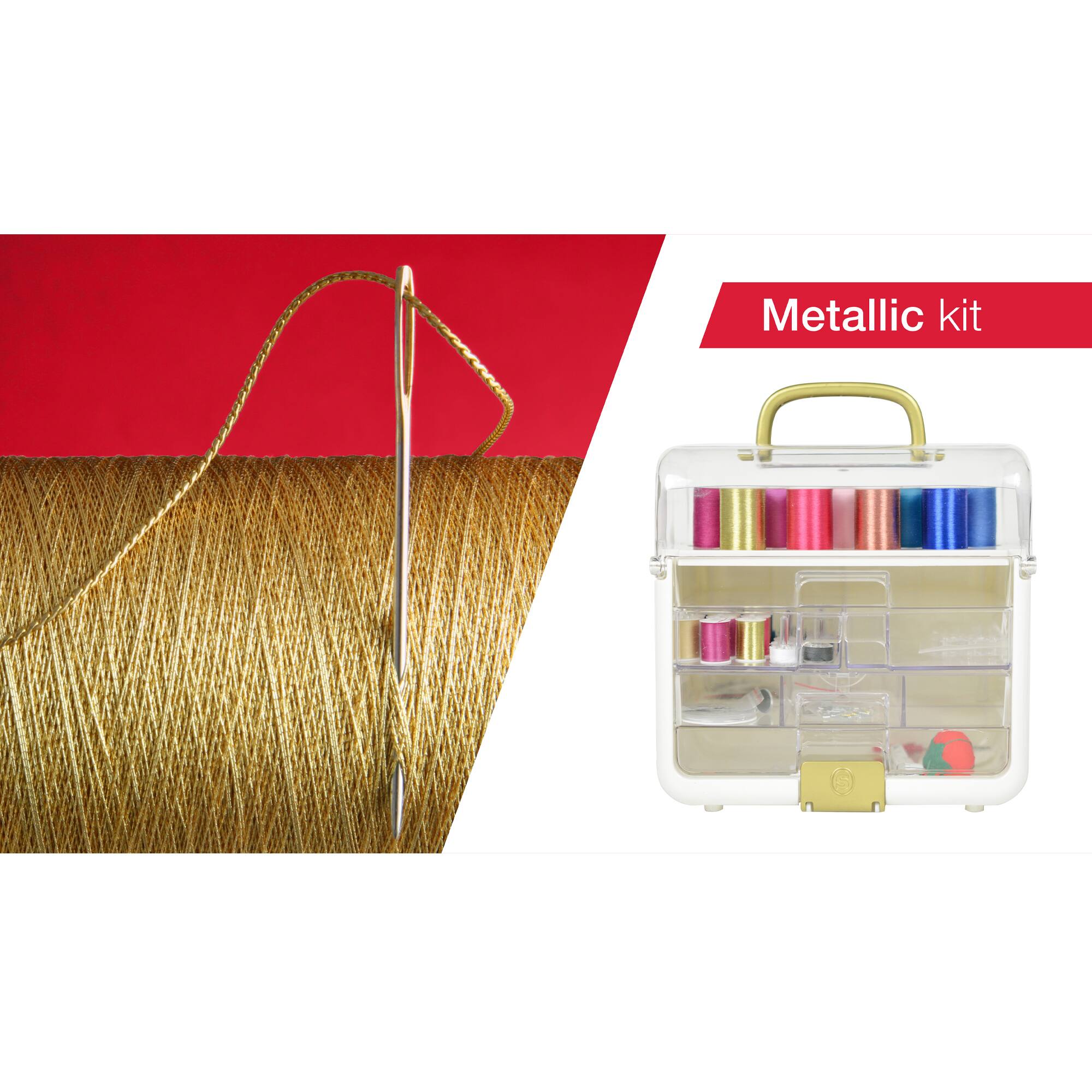 Sew-It-Goes® 255 Piece Sewing & Craft Storage Kit with Metallic Thread